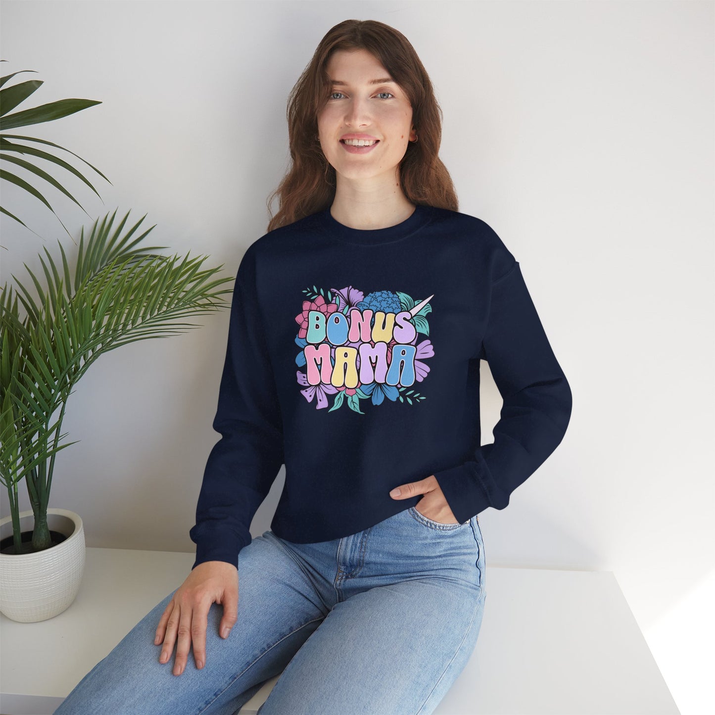 Bonus Mama Floral Sweatshirt | Unisex Heavy Blend™ Crewneck