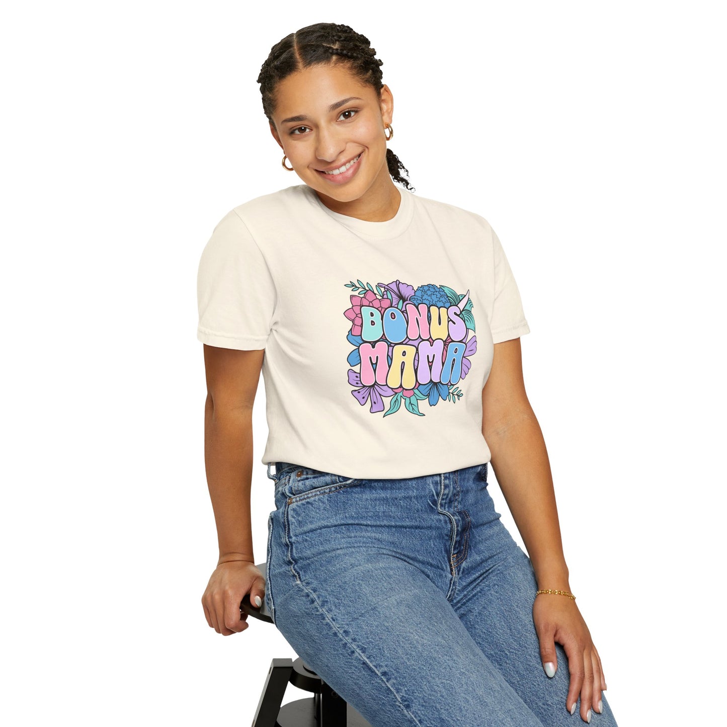 Bonus Mama Flower Graphic Unisex T-Shirt - Perfect Gift for Mother's Day