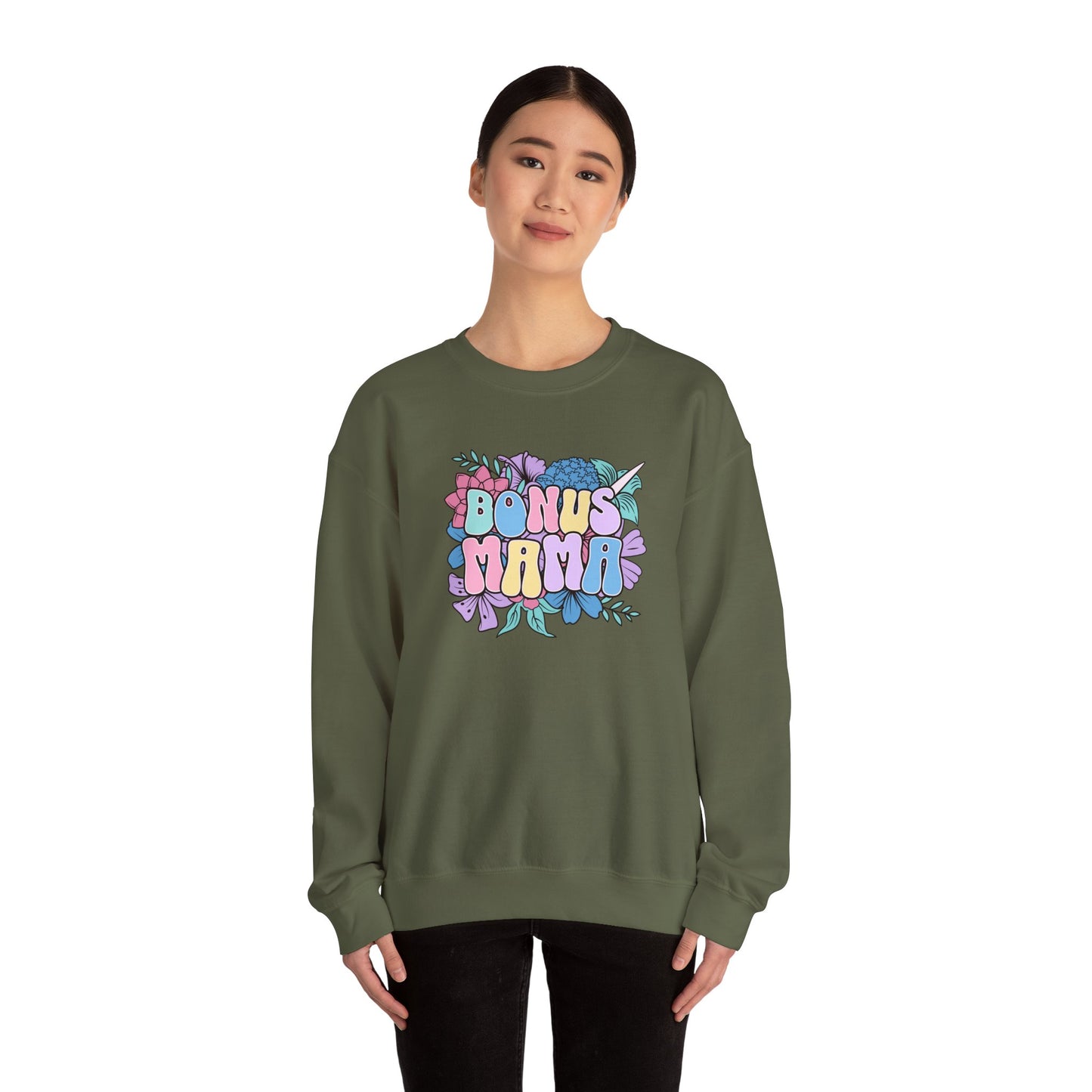 Bonus Mama Floral Sweatshirt | Unisex Heavy Blend™ Crewneck