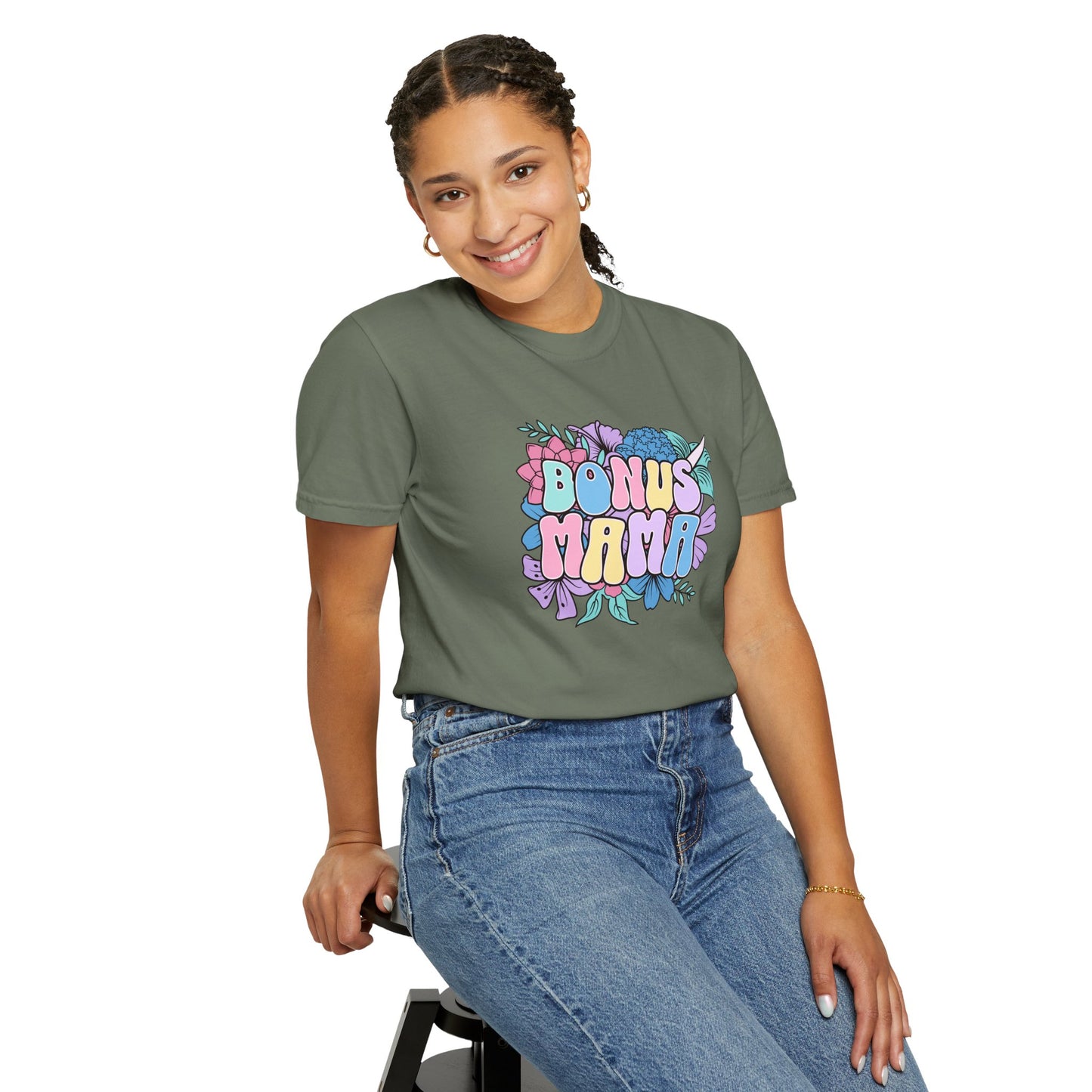 Bonus Mama Flower Graphic Unisex T-Shirt - Perfect Gift for Mother's Day