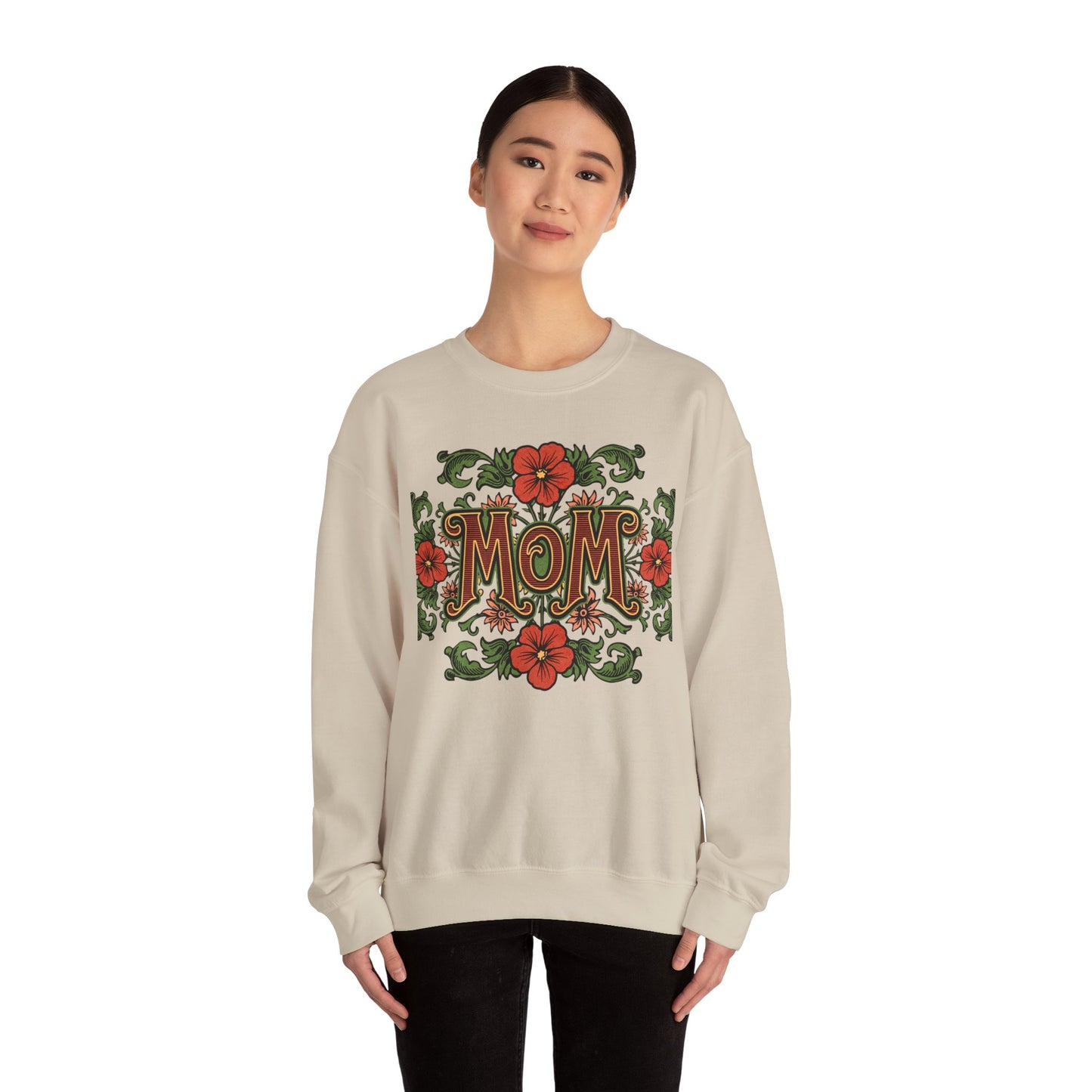 Floral Mom Crewneck Sweatshirt – Cozy Gift for Moms