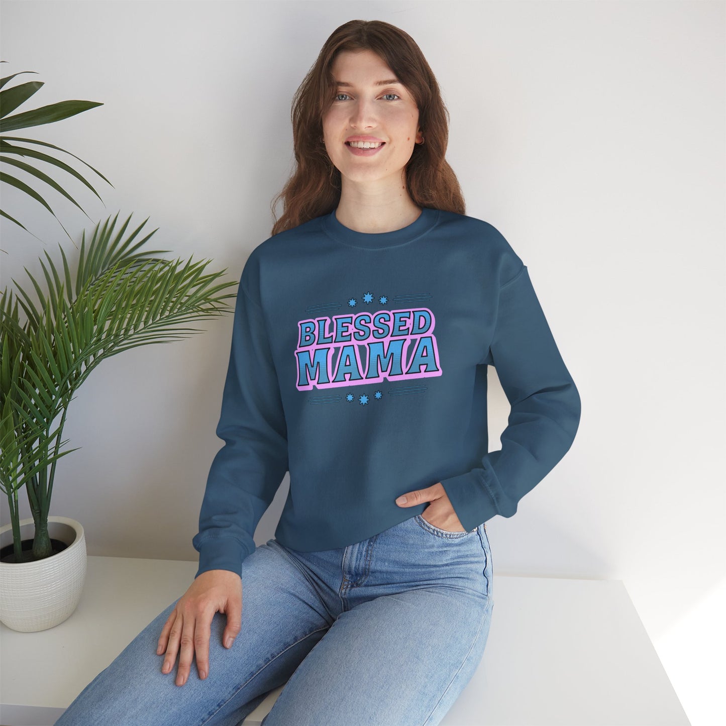 Blessed Mama Unisex Crewneck Sweatshirt - Cozy Gift for Moms