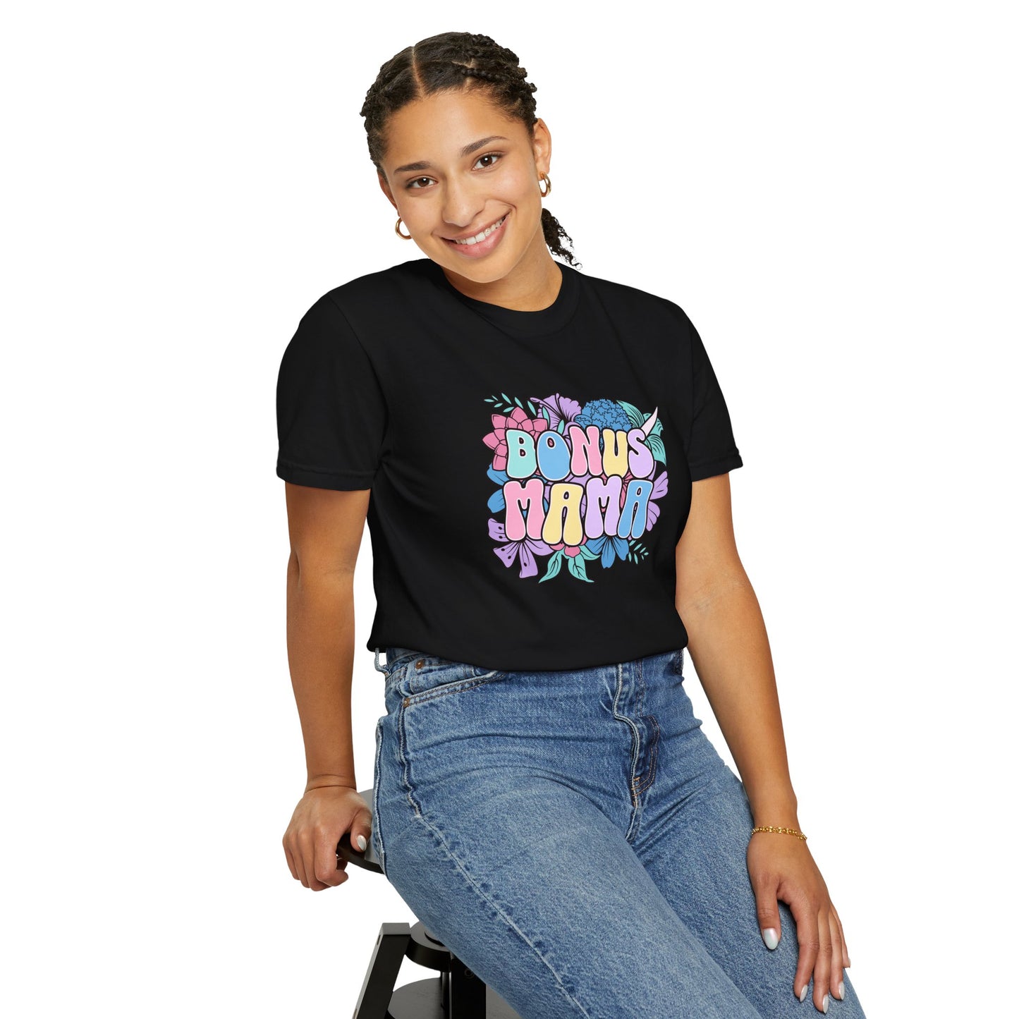Bonus Mama Flower Graphic Unisex T-Shirt - Perfect Gift for Mother's Day