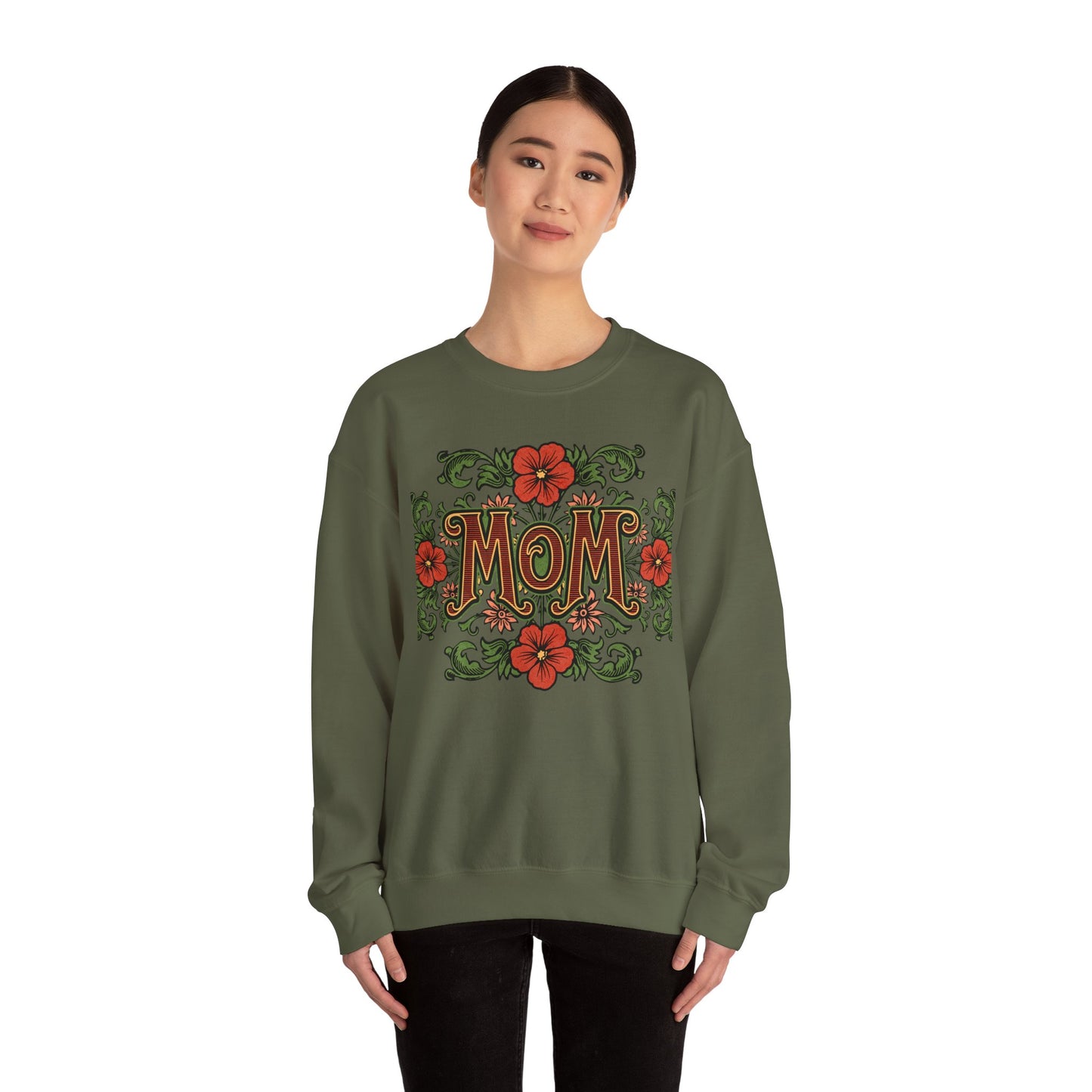 Floral Mom Crewneck Sweatshirt – Cozy Gift for Moms