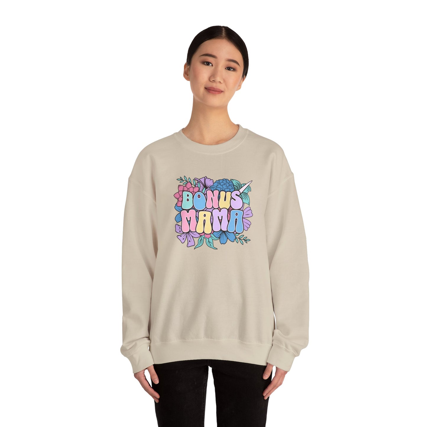 Bonus Mama Floral Sweatshirt | Unisex Heavy Blend™ Crewneck