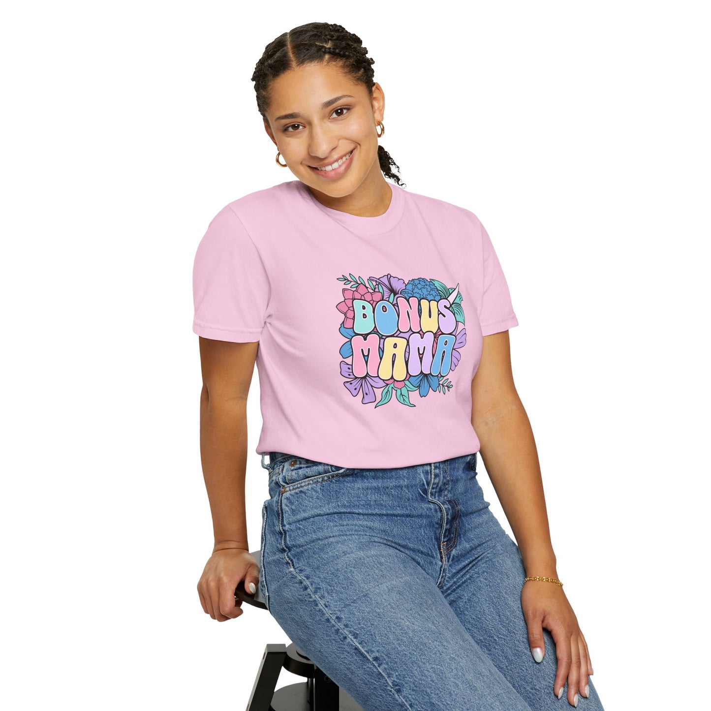 Bonus Mama Flower Graphic Unisex T-Shirt - Perfect Gift for Mother's Day