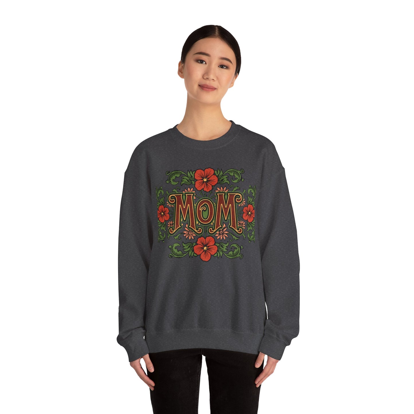 Floral Mom Crewneck Sweatshirt – Cozy Gift for Moms