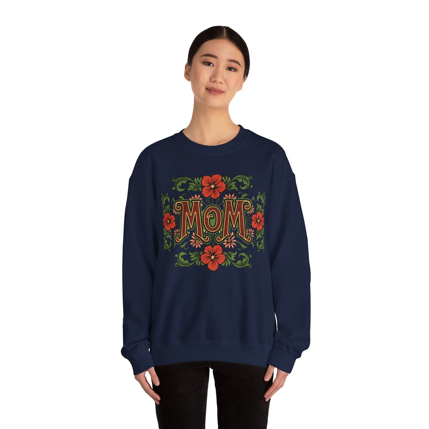 Floral Mom Crewneck Sweatshirt – Cozy Gift for Moms