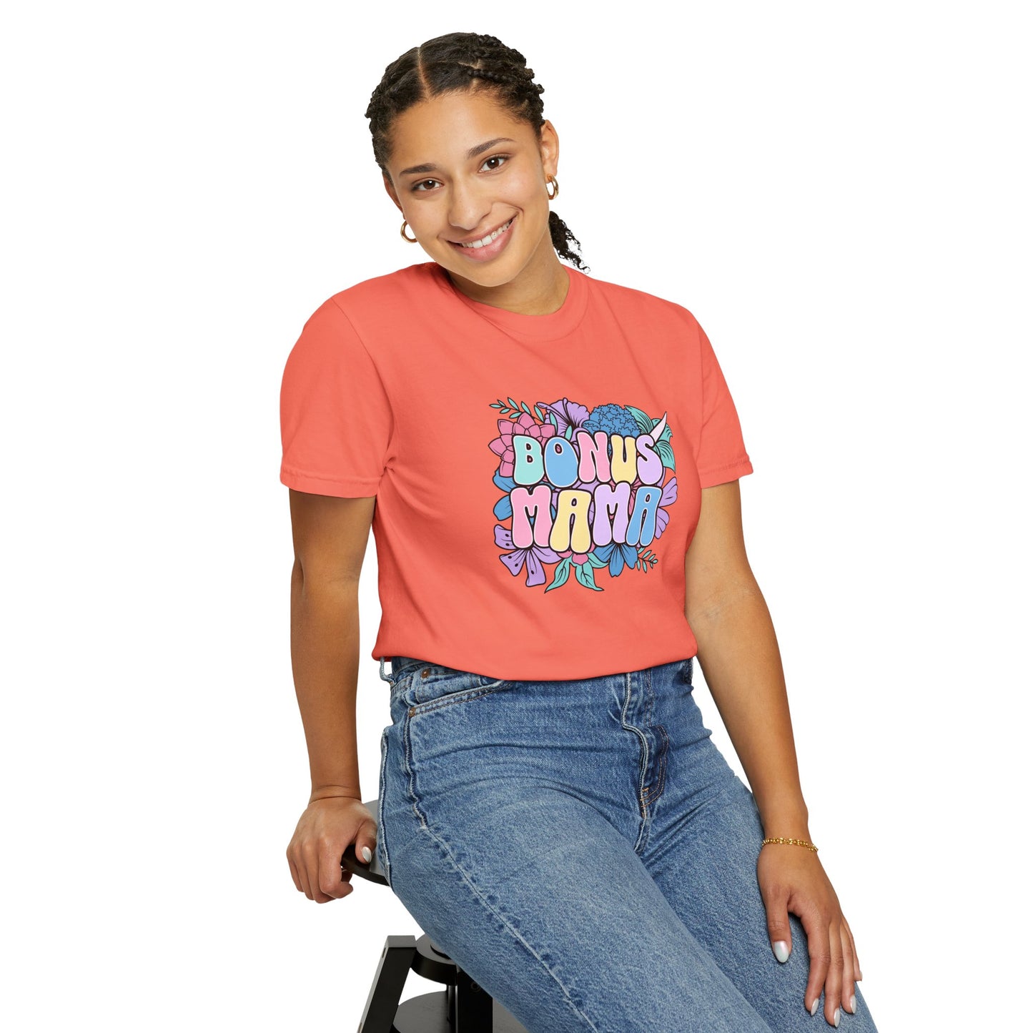 Bonus Mama Flower Graphic Unisex T-Shirt - Perfect Gift for Mother's Day