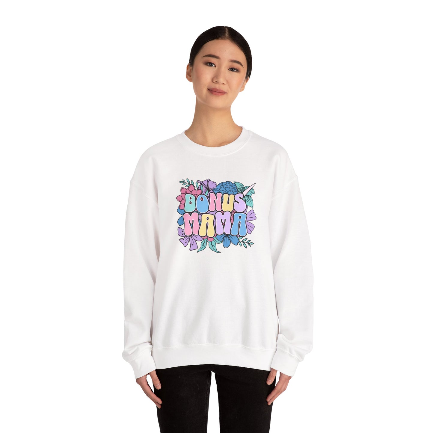 Bonus Mama Floral Sweatshirt | Unisex Heavy Blend™ Crewneck