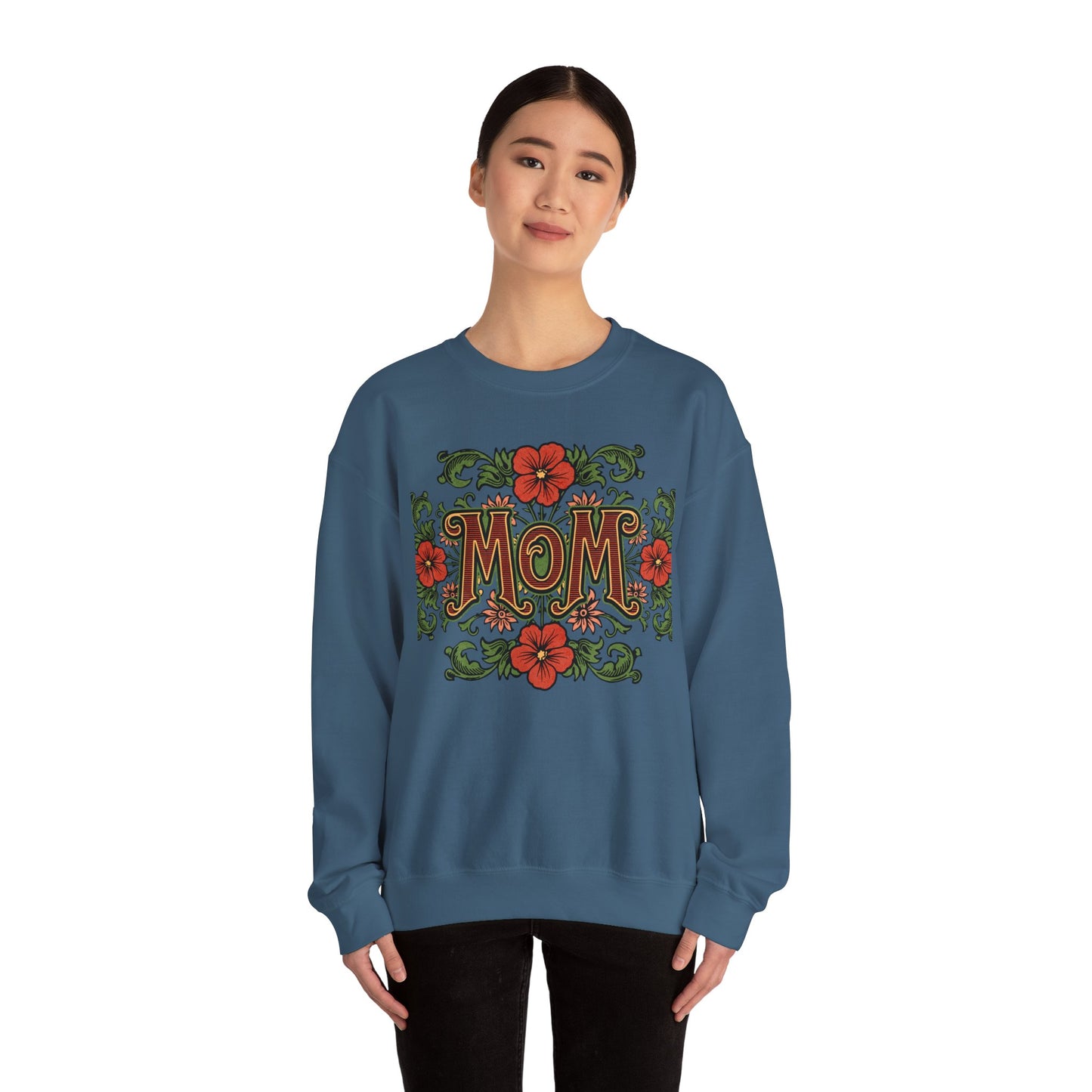 Floral Mom Crewneck Sweatshirt – Cozy Gift for Moms