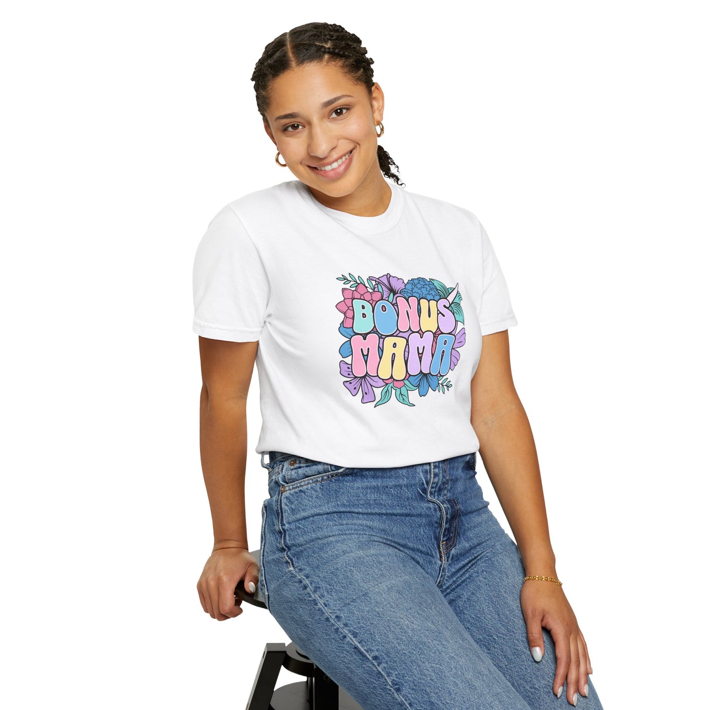 Bonus Mama Flower Graphic Unisex T-Shirt - Perfect Gift for Mother's Day