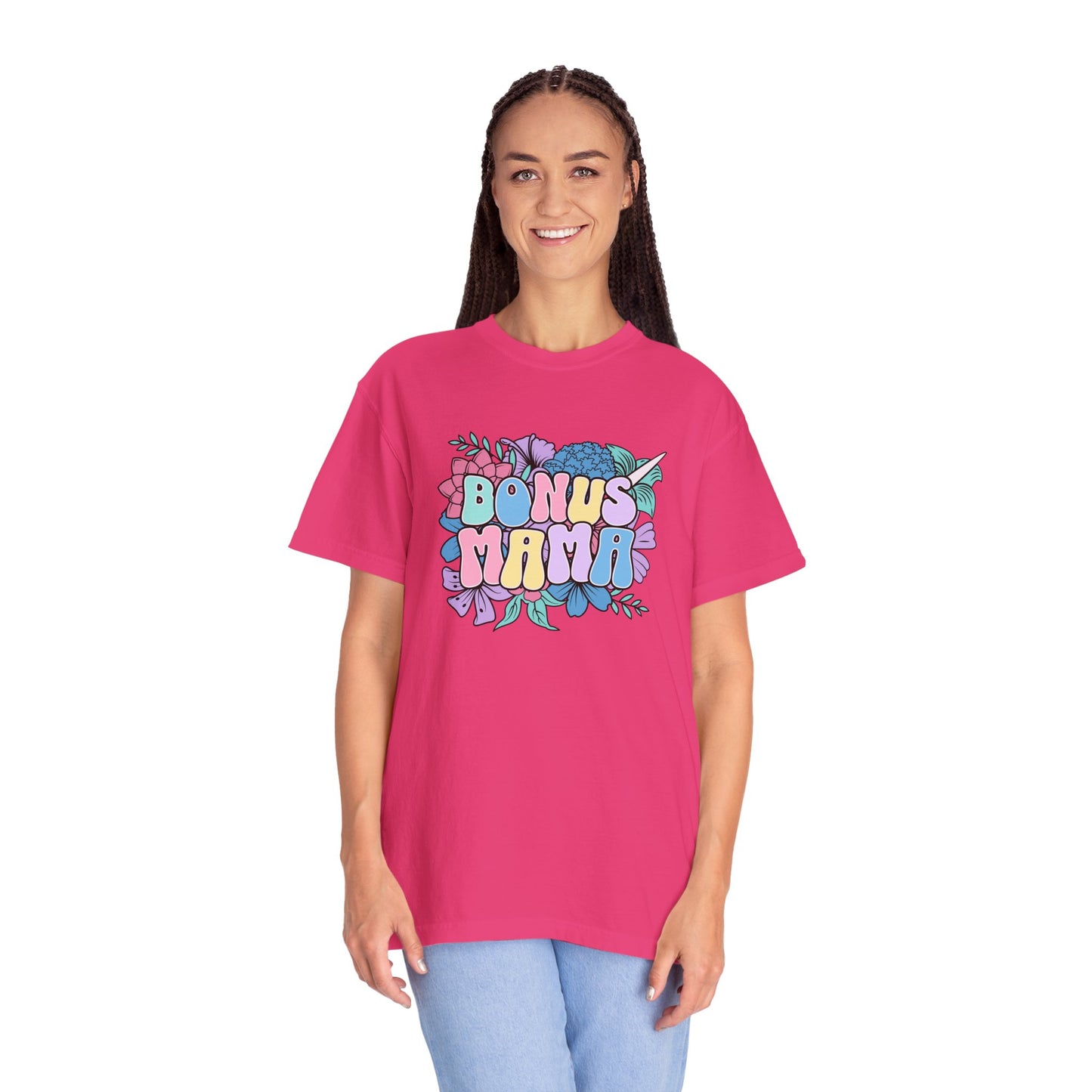 Bonus Mama Flower Graphic Unisex T-Shirt - Perfect Gift for Mother's Day