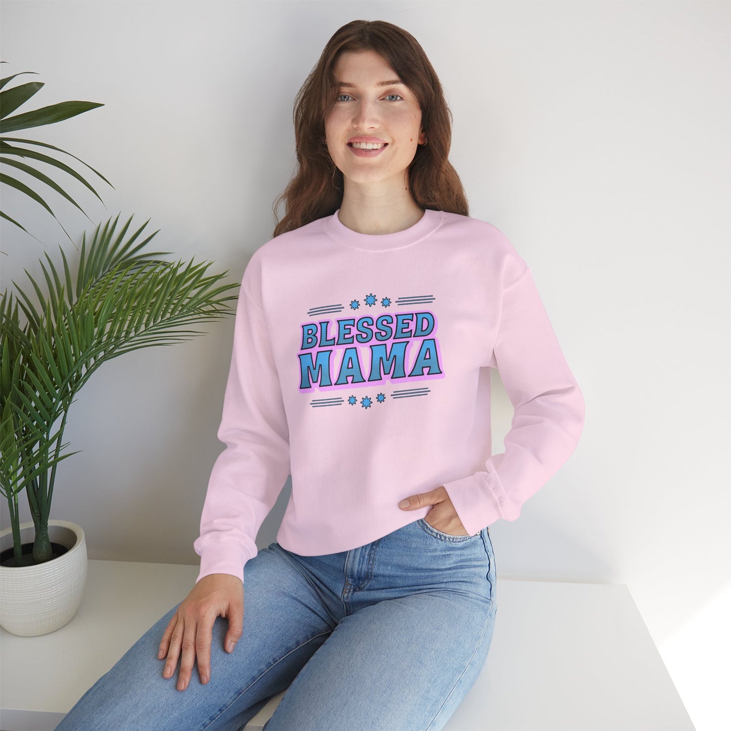 Blessed Mama Unisex Crewneck Sweatshirt - Cozy Gift for Moms