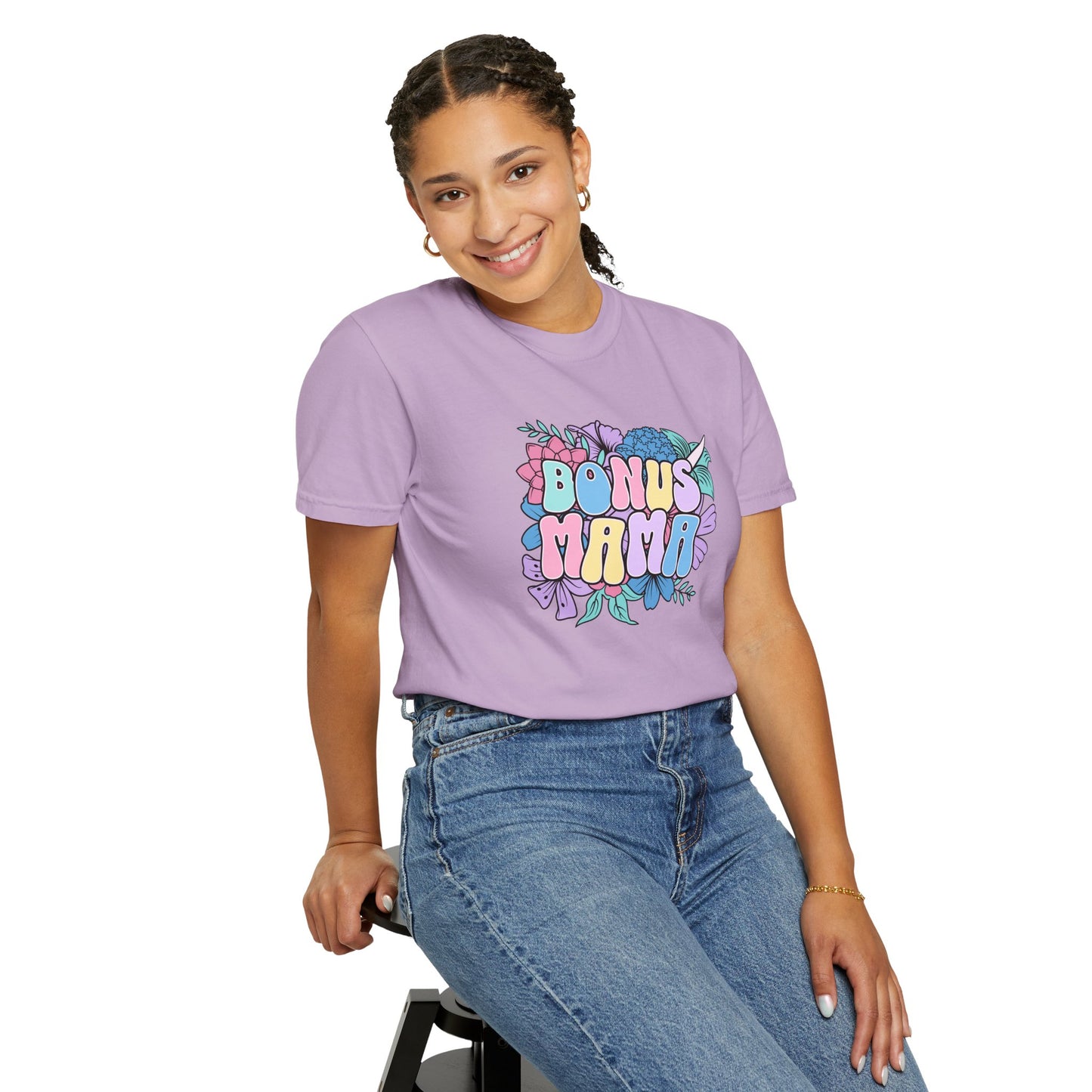 Bonus Mama Flower Graphic Unisex T-Shirt - Perfect Gift for Mother's Day