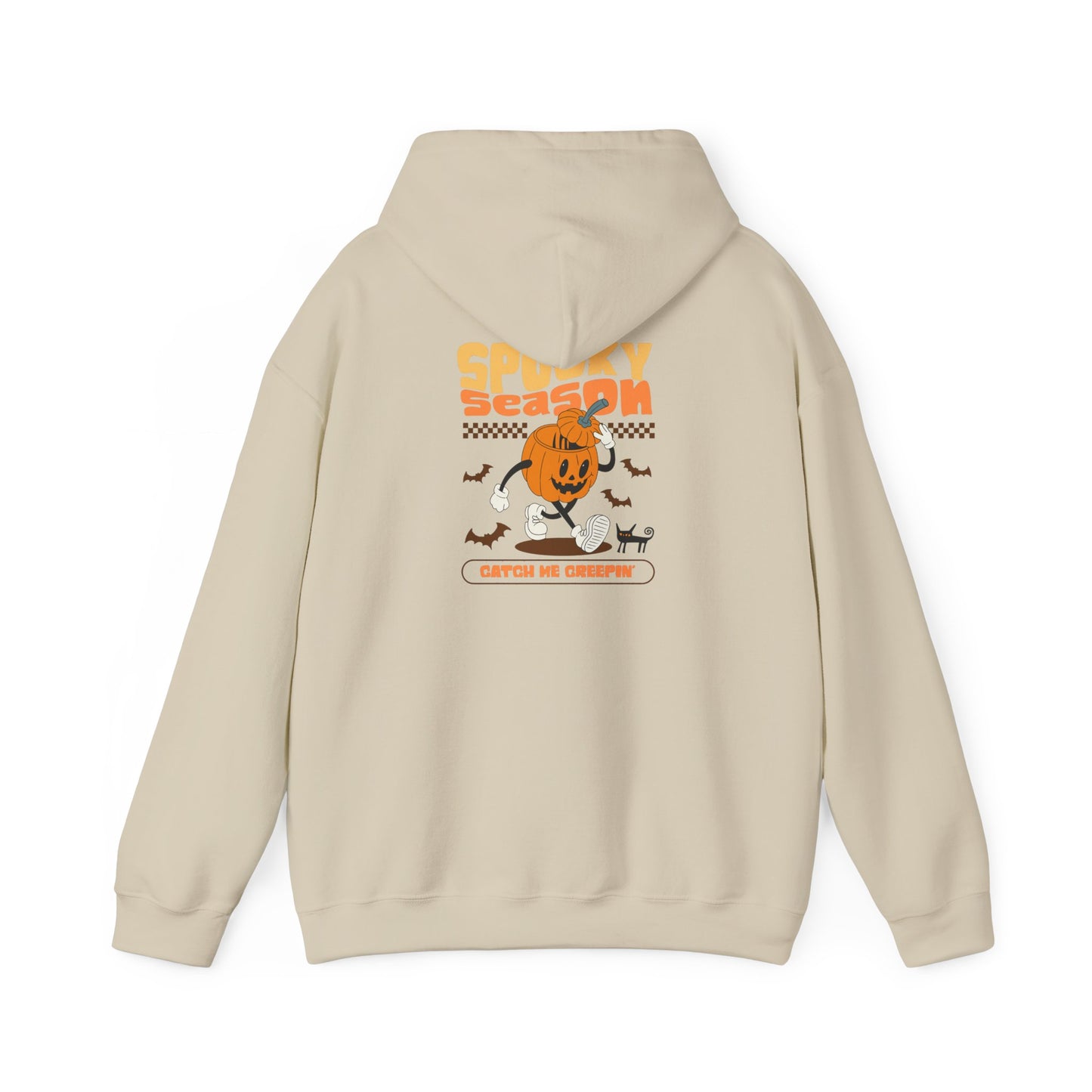 Spooky Season Unisex Hoodie, Halloween Sweatshirt, Cozy Fall Layer, Graphic Pullover, Perfect for Bonfires, Trick or Treat