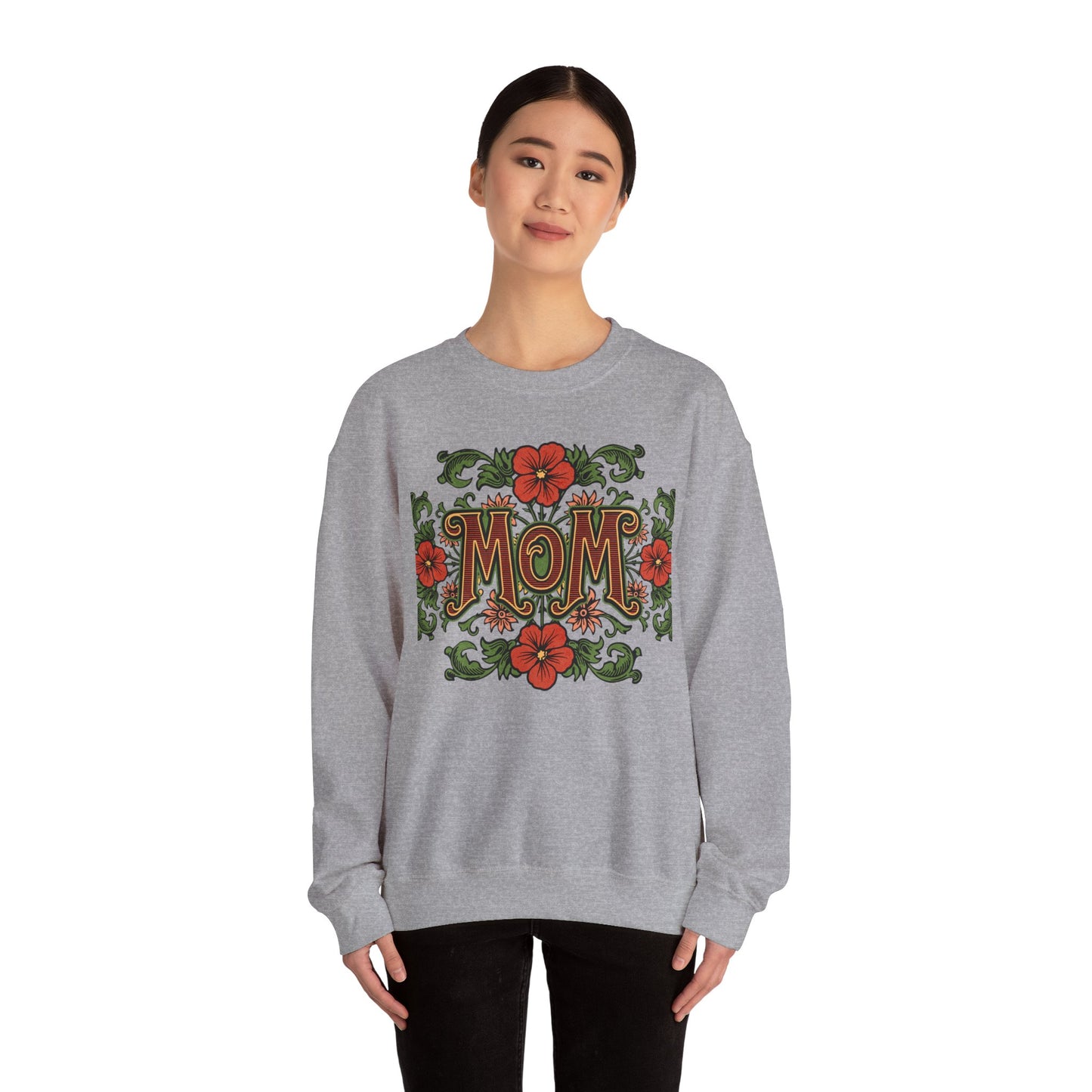 Floral Mom Crewneck Sweatshirt – Cozy Gift for Moms