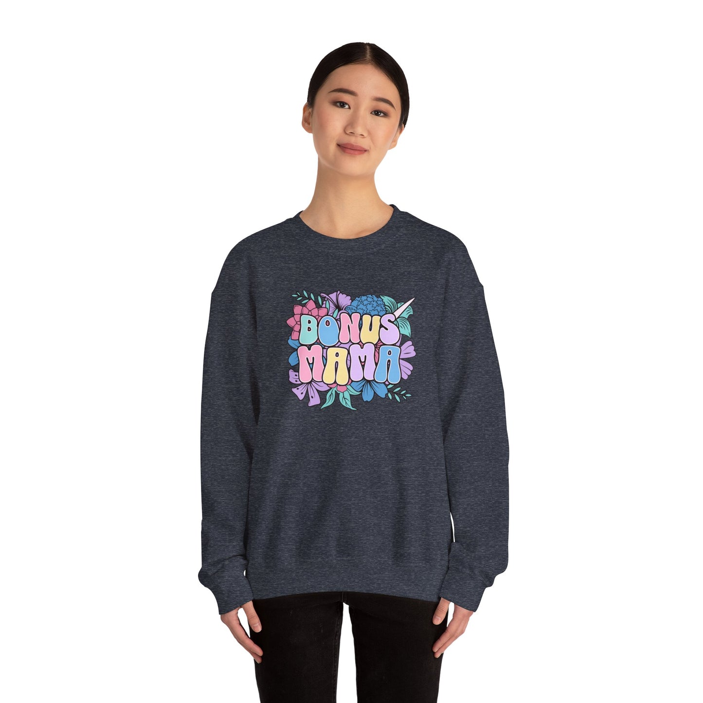 Bonus Mama Floral Sweatshirt | Unisex Heavy Blend™ Crewneck