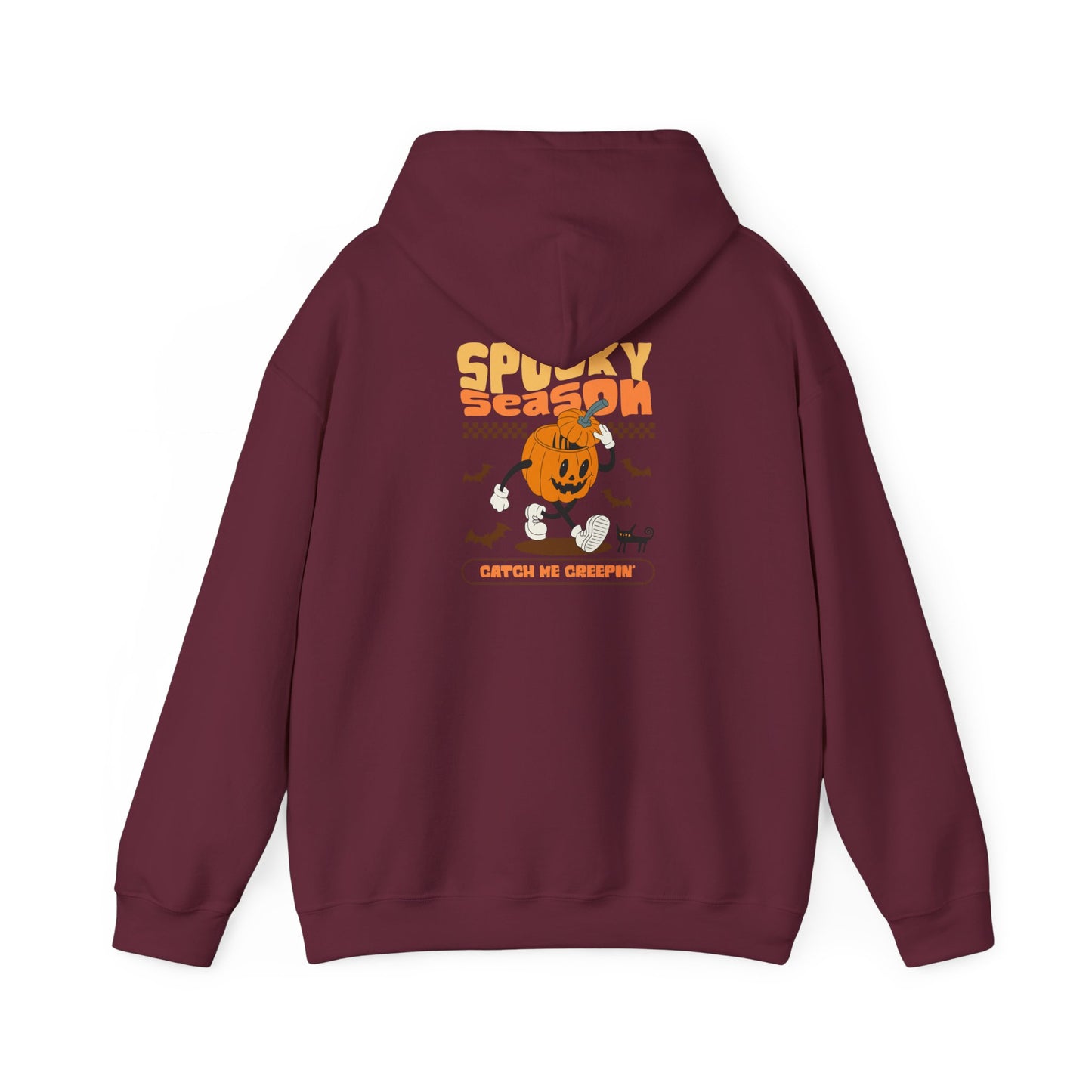Spooky Season Unisex Hoodie, Halloween Sweatshirt, Cozy Fall Layer, Graphic Pullover, Perfect for Bonfires, Trick or Treat