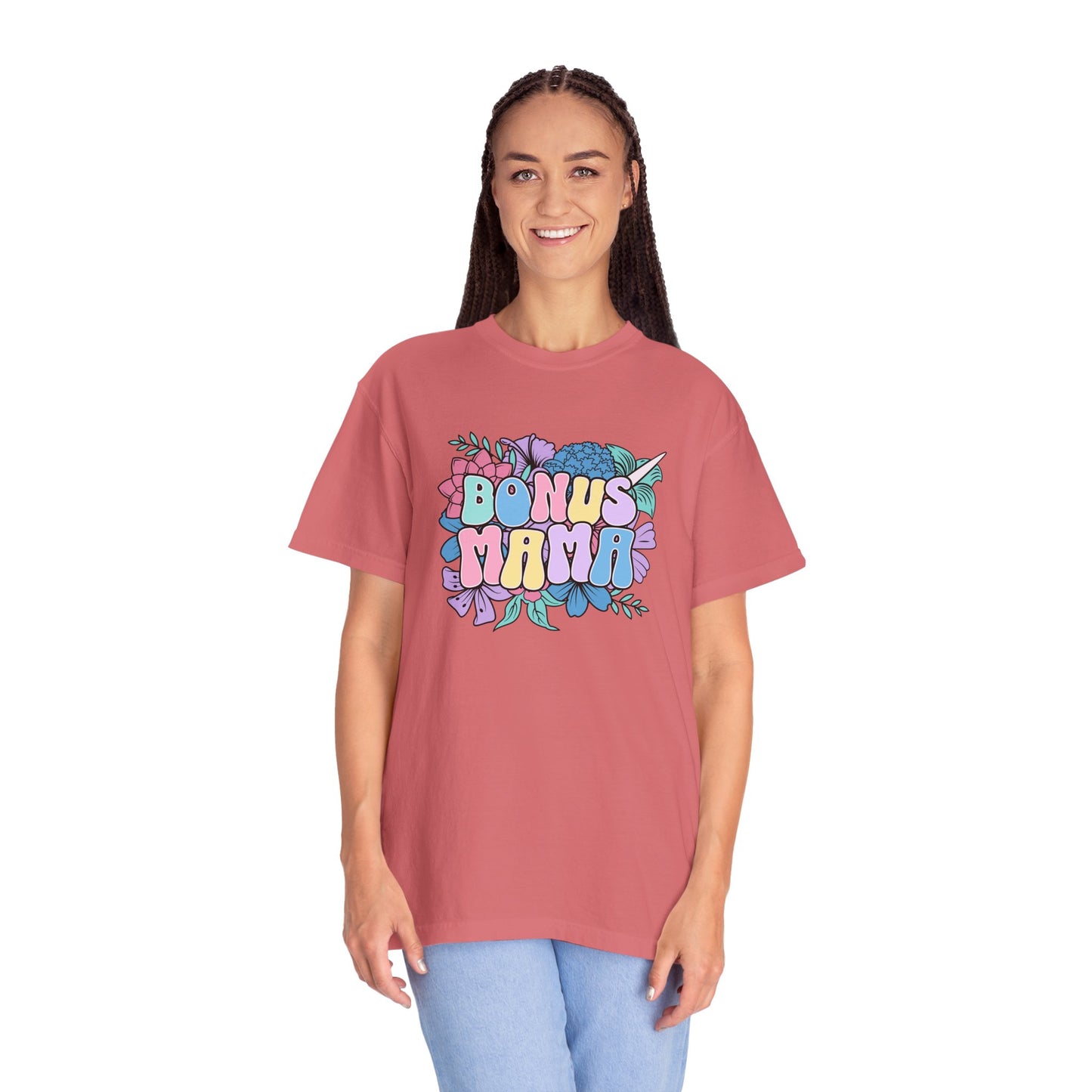 Bonus Mama Flower Graphic Unisex T-Shirt - Perfect Gift for Mother's Day