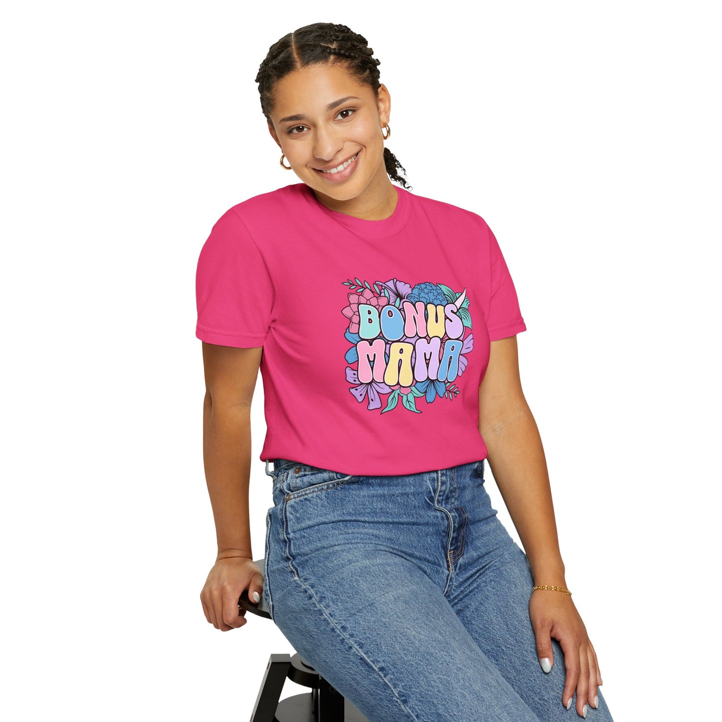 Bonus Mama Flower Graphic Unisex T-Shirt - Perfect Gift for Mother's Day