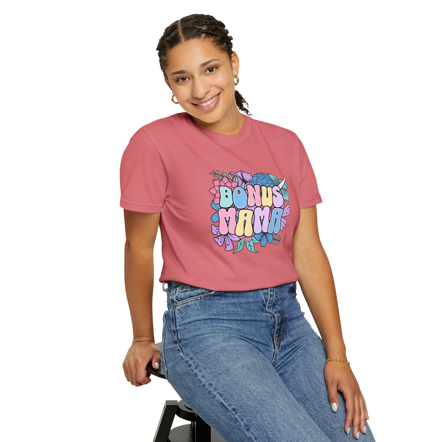 Bonus Mama Flower Graphic Unisex T-Shirt - Perfect Gift for Mother's Day