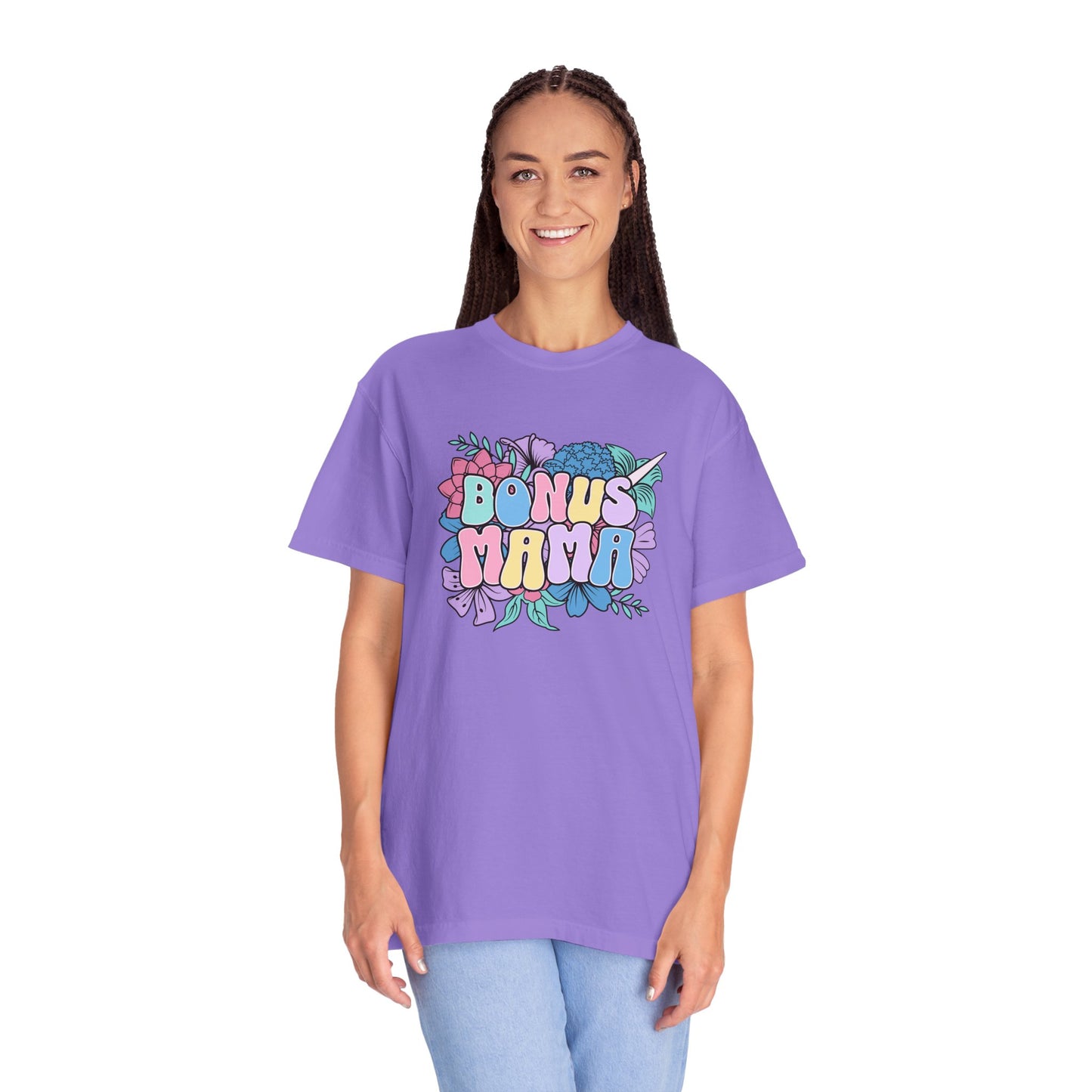 Bonus Mama Flower Graphic Unisex T-Shirt - Perfect Gift for Mother's Day