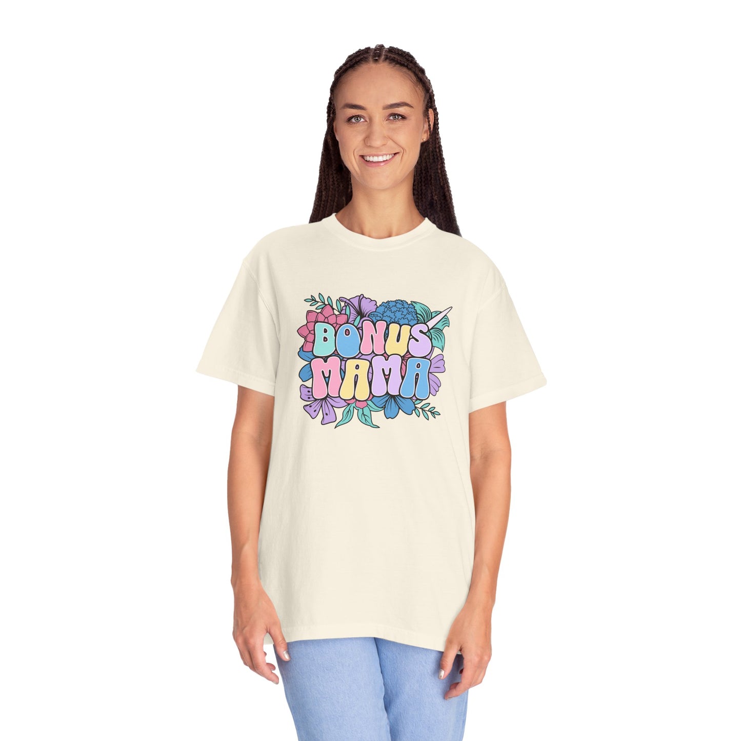 Bonus Mama Flower Graphic Unisex T-Shirt - Perfect Gift for Mother's Day