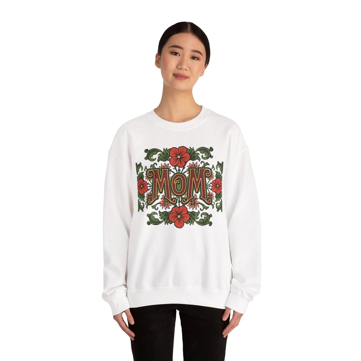 Floral Mom Crewneck Sweatshirt – Cozy Gift for Moms