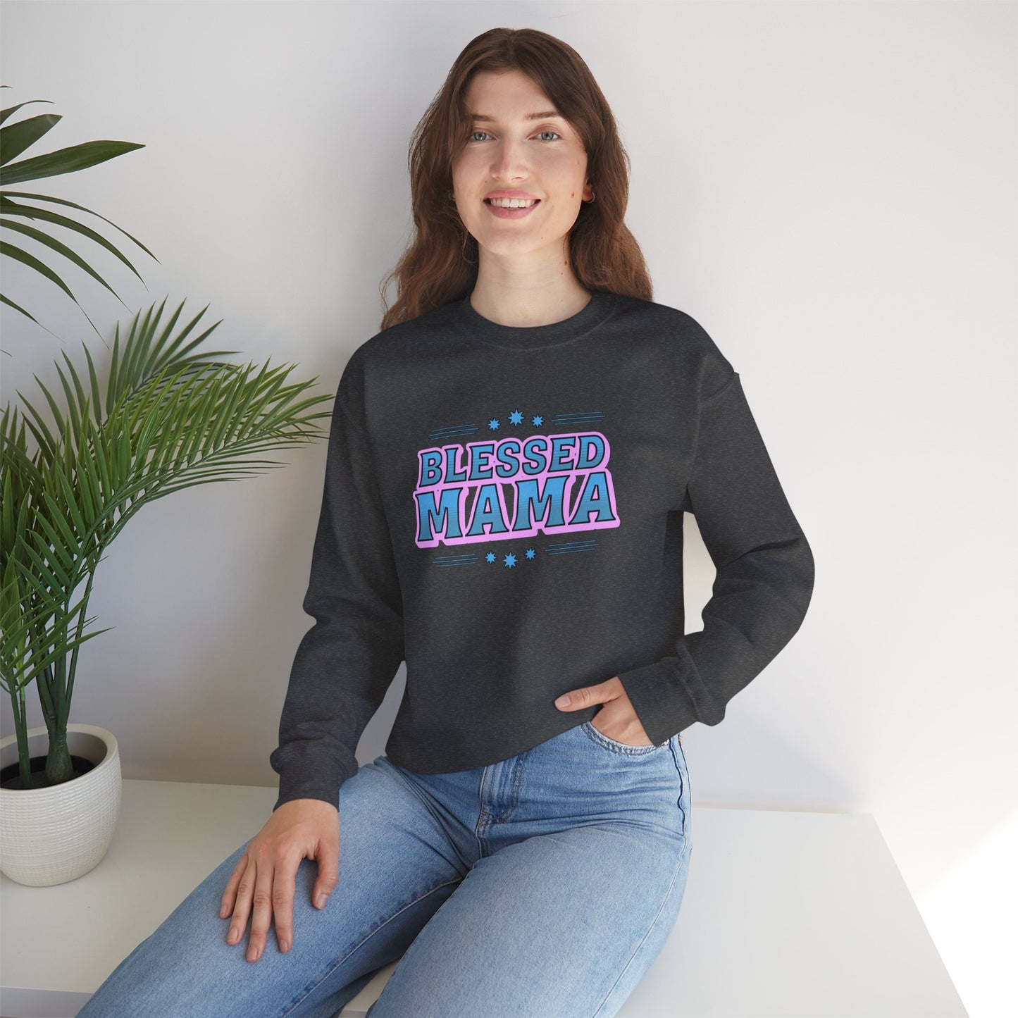Blessed Mama Unisex Crewneck Sweatshirt - Cozy Gift for Moms