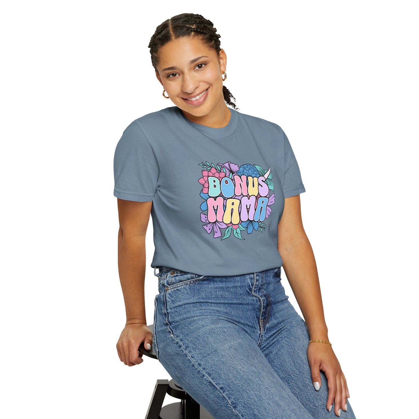 Bonus Mama Flower Graphic Unisex T-Shirt - Perfect Gift for Mother's Day