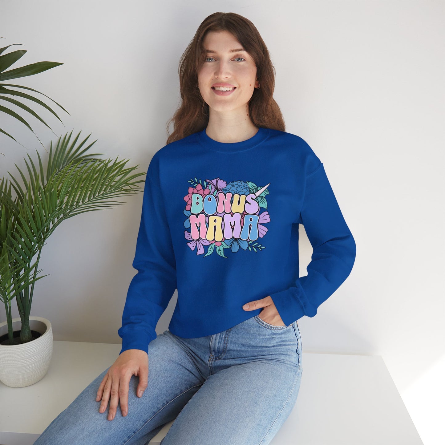 Bonus Mama Floral Sweatshirt | Unisex Heavy Blend™ Crewneck