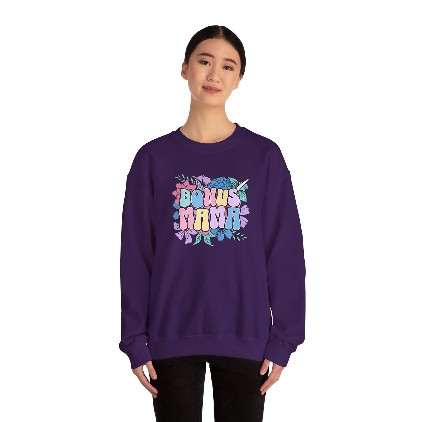 Bonus Mama Floral Sweatshirt | Unisex Heavy Blend™ Crewneck