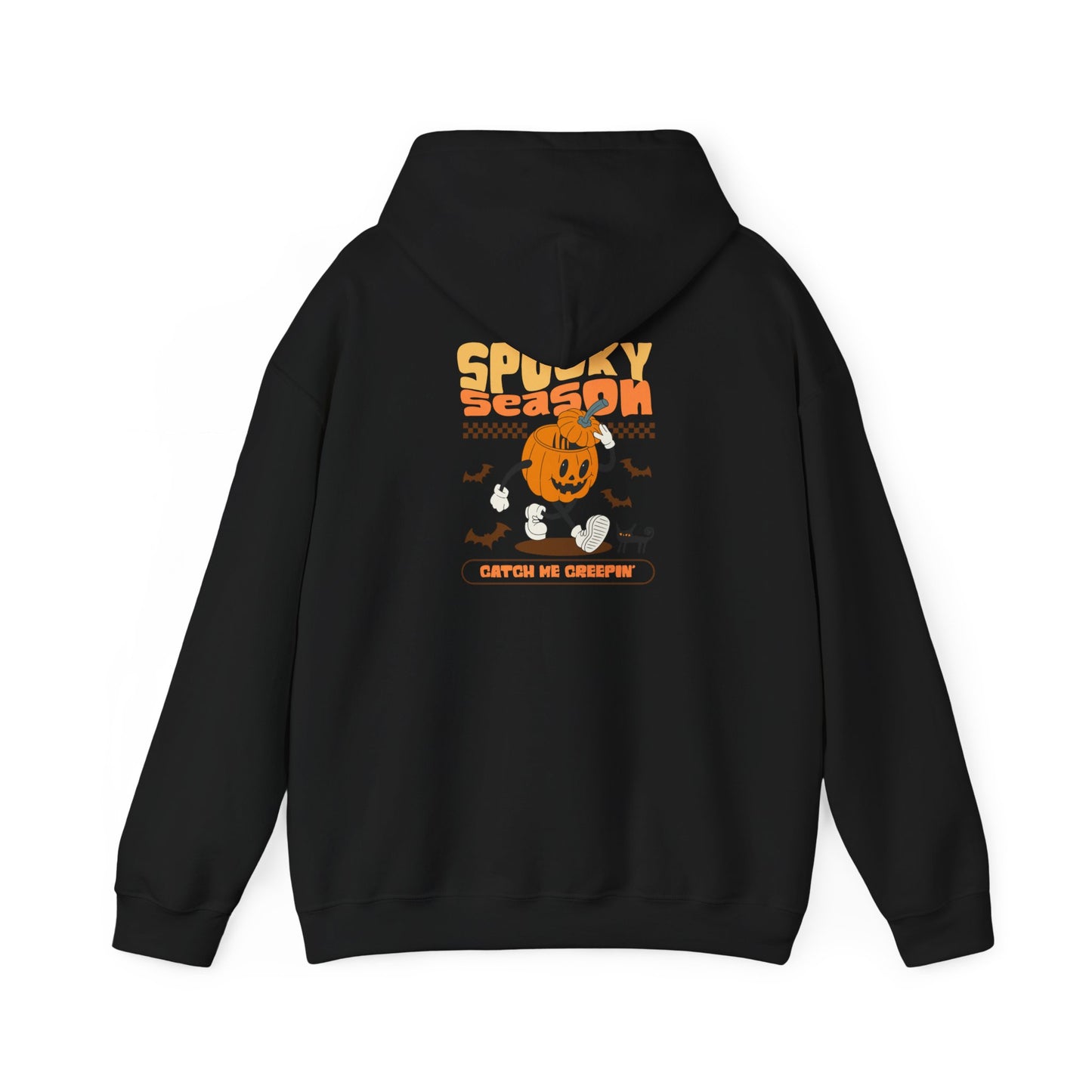 Spooky Season Unisex Hoodie, Halloween Sweatshirt, Cozy Fall Layer, Graphic Pullover, Perfect for Bonfires, Trick or Treat