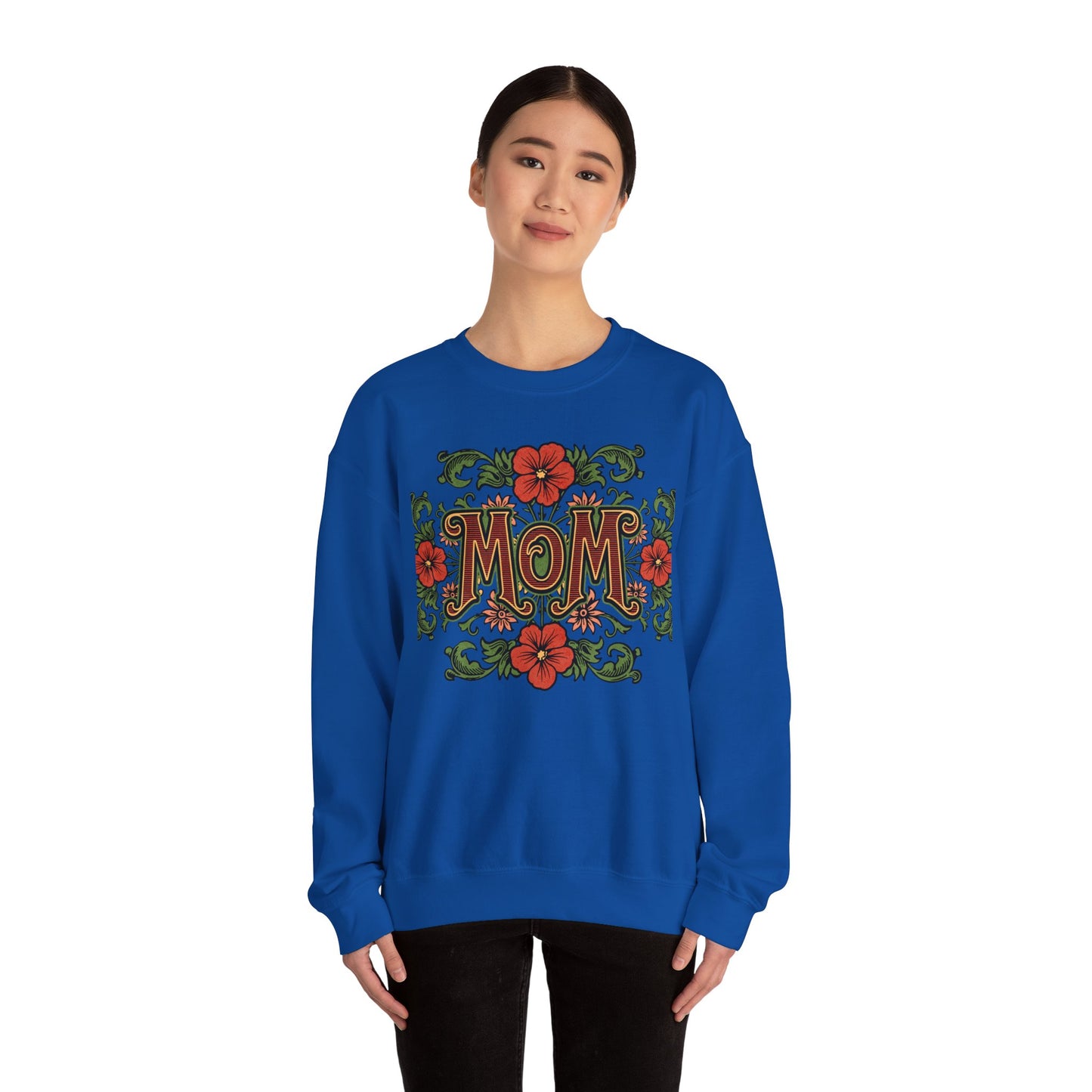 Floral Mom Crewneck Sweatshirt – Cozy Gift for Moms