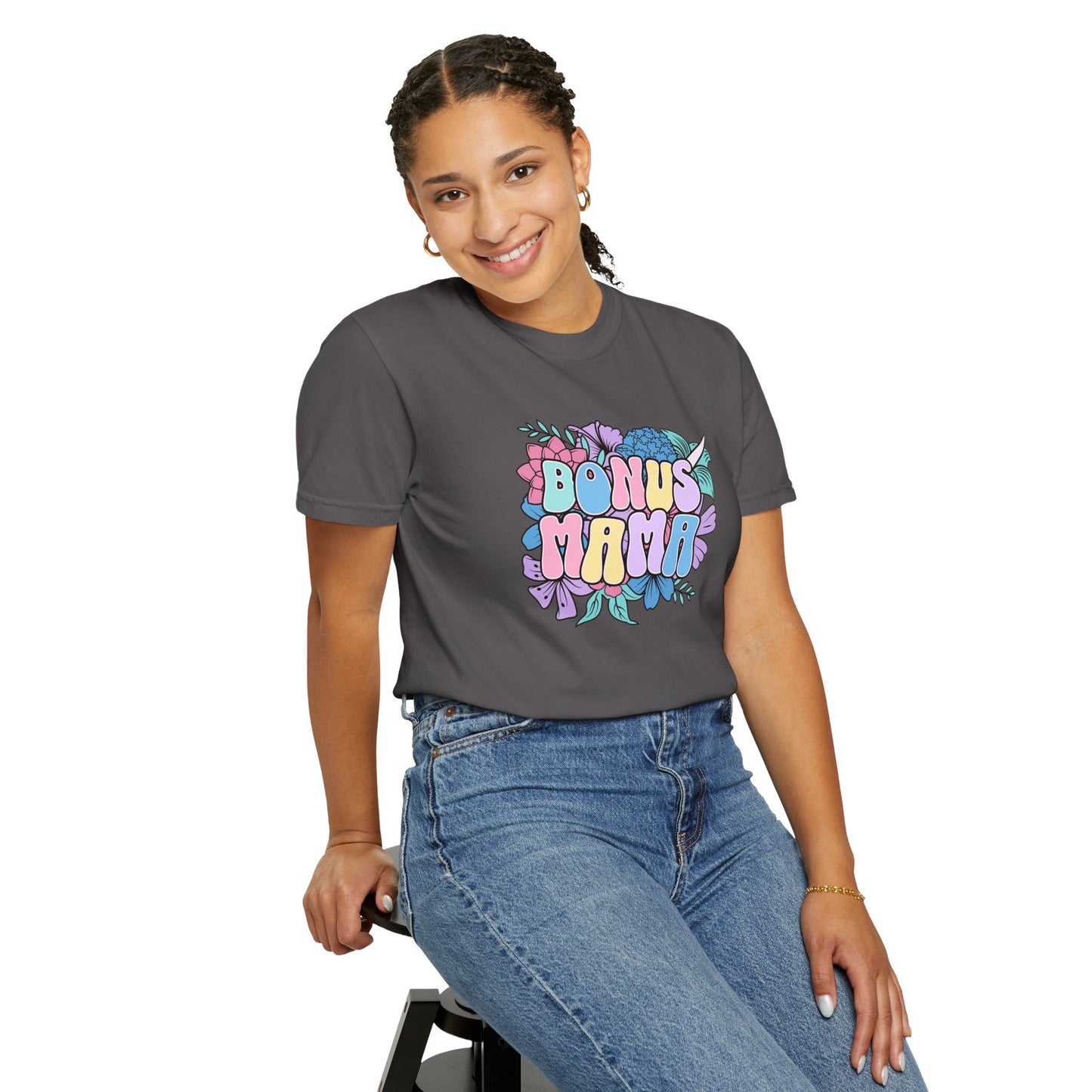 Bonus Mama Flower Graphic Unisex T-Shirt - Perfect Gift for Mother's Day