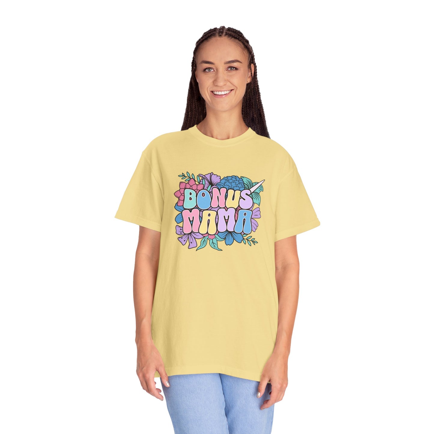Bonus Mama Flower Graphic Unisex T-Shirt - Perfect Gift for Mother's Day