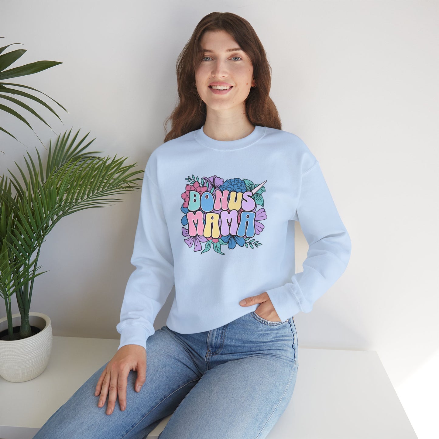 Bonus Mama Floral Sweatshirt | Unisex Heavy Blend™ Crewneck