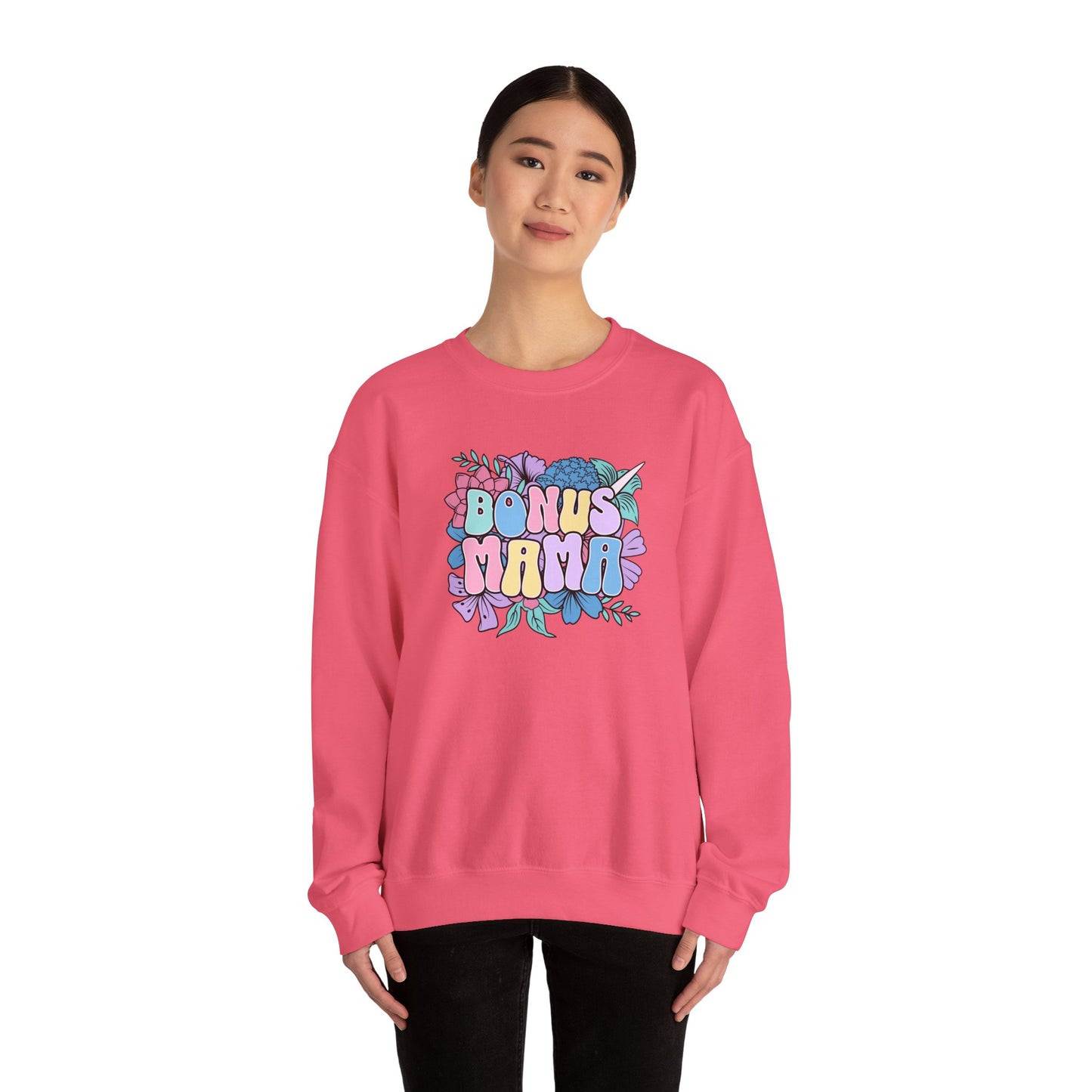 Bonus Mama Floral Sweatshirt | Unisex Heavy Blend™ Crewneck