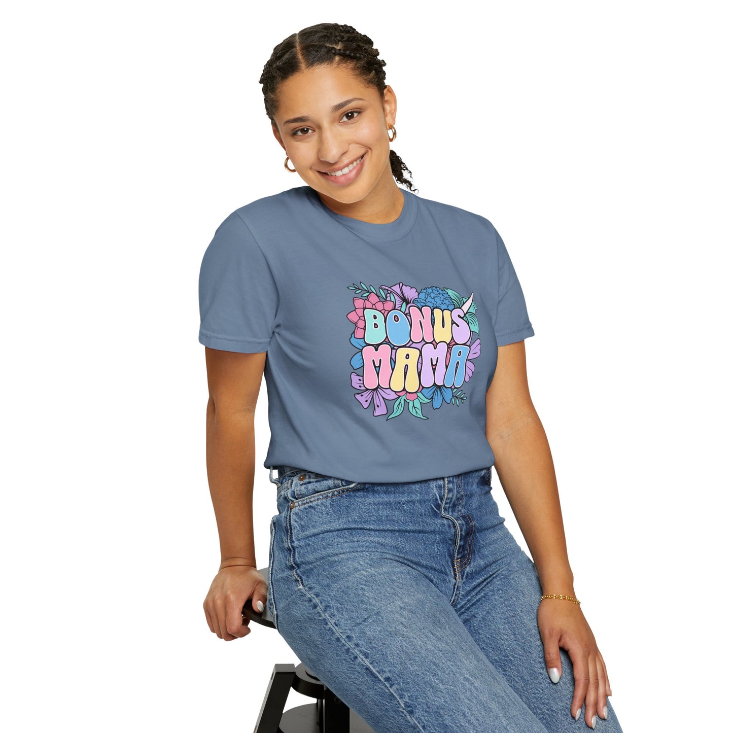 Bonus Mama Flower Graphic Unisex T-Shirt - Perfect Gift for Mother's Day