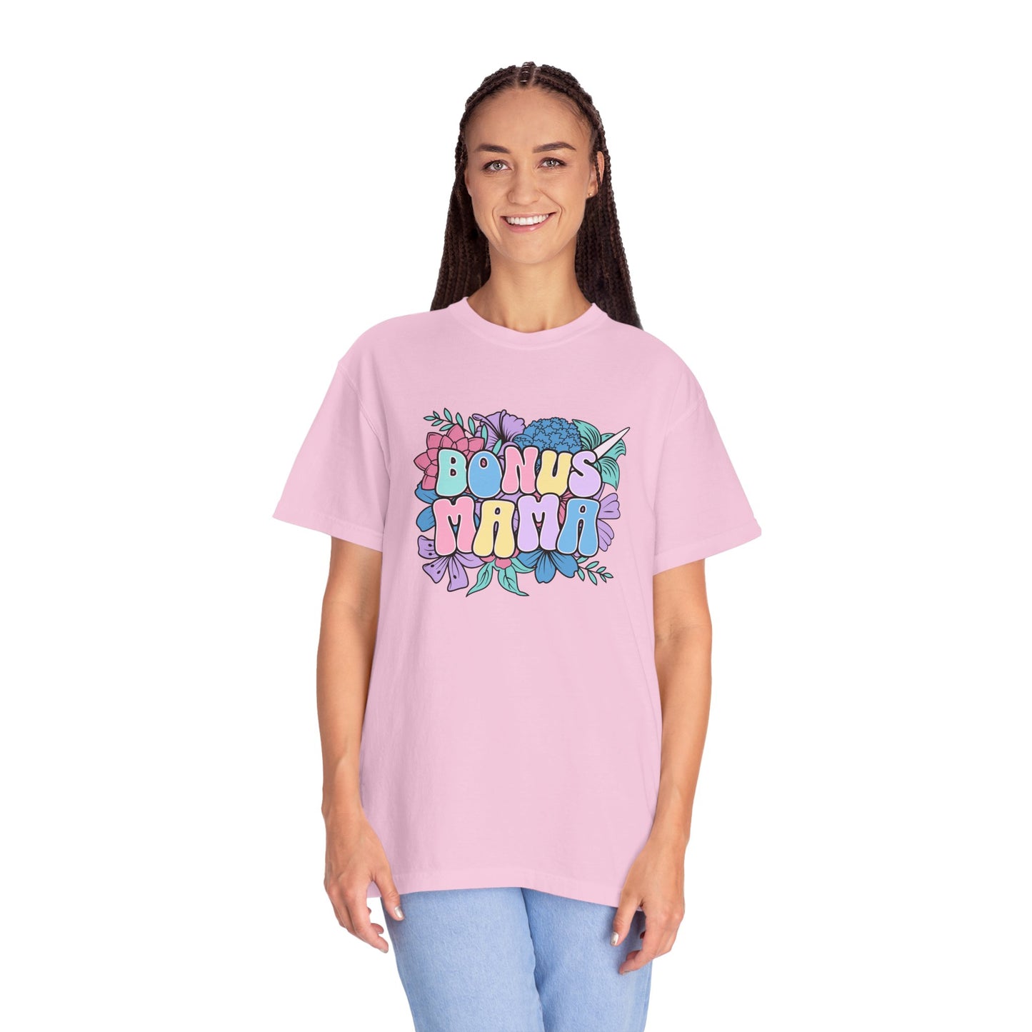 Bonus Mama Flower Graphic Unisex T-Shirt - Perfect Gift for Mother's Day