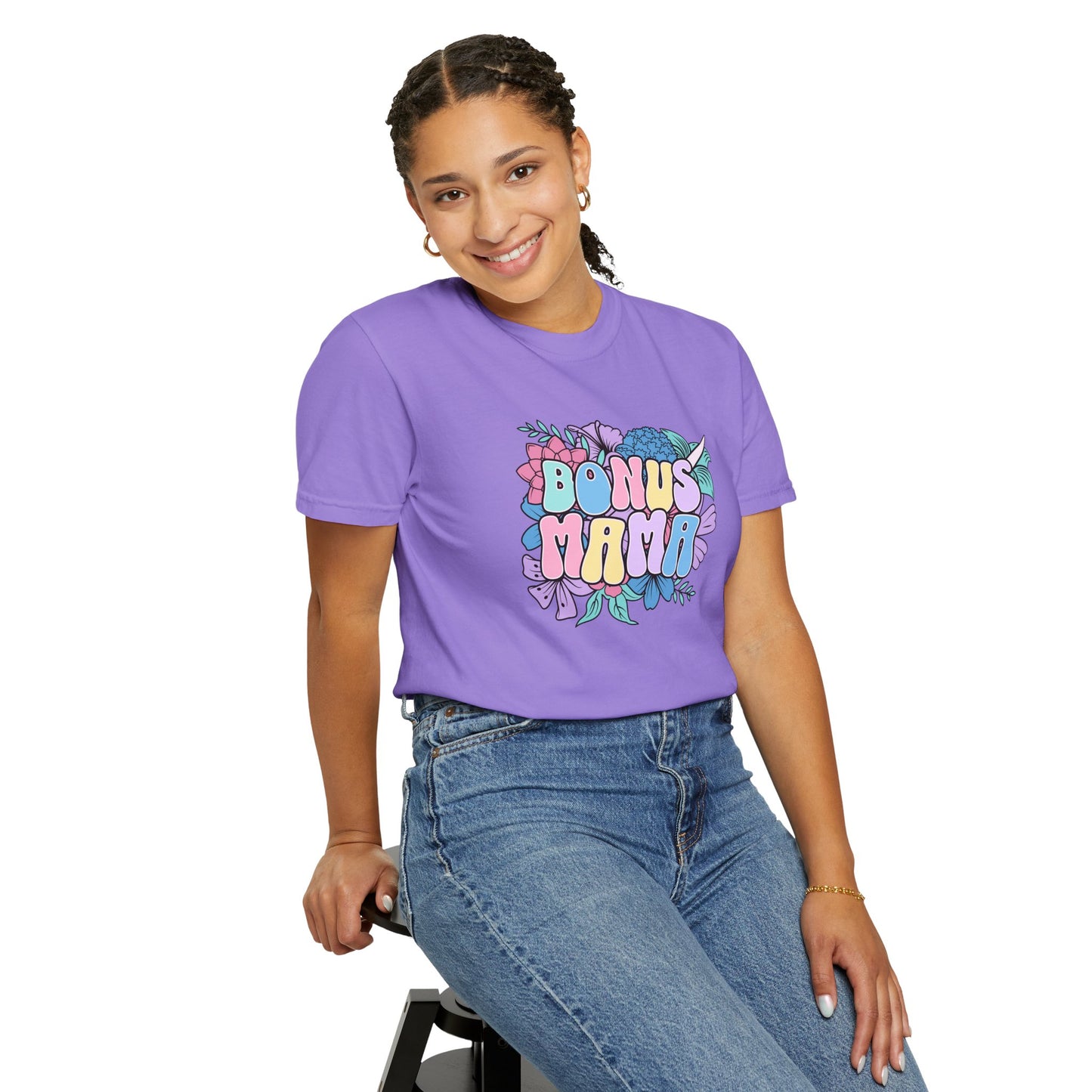 Bonus Mama Flower Graphic Unisex T-Shirt - Perfect Gift for Mother's Day