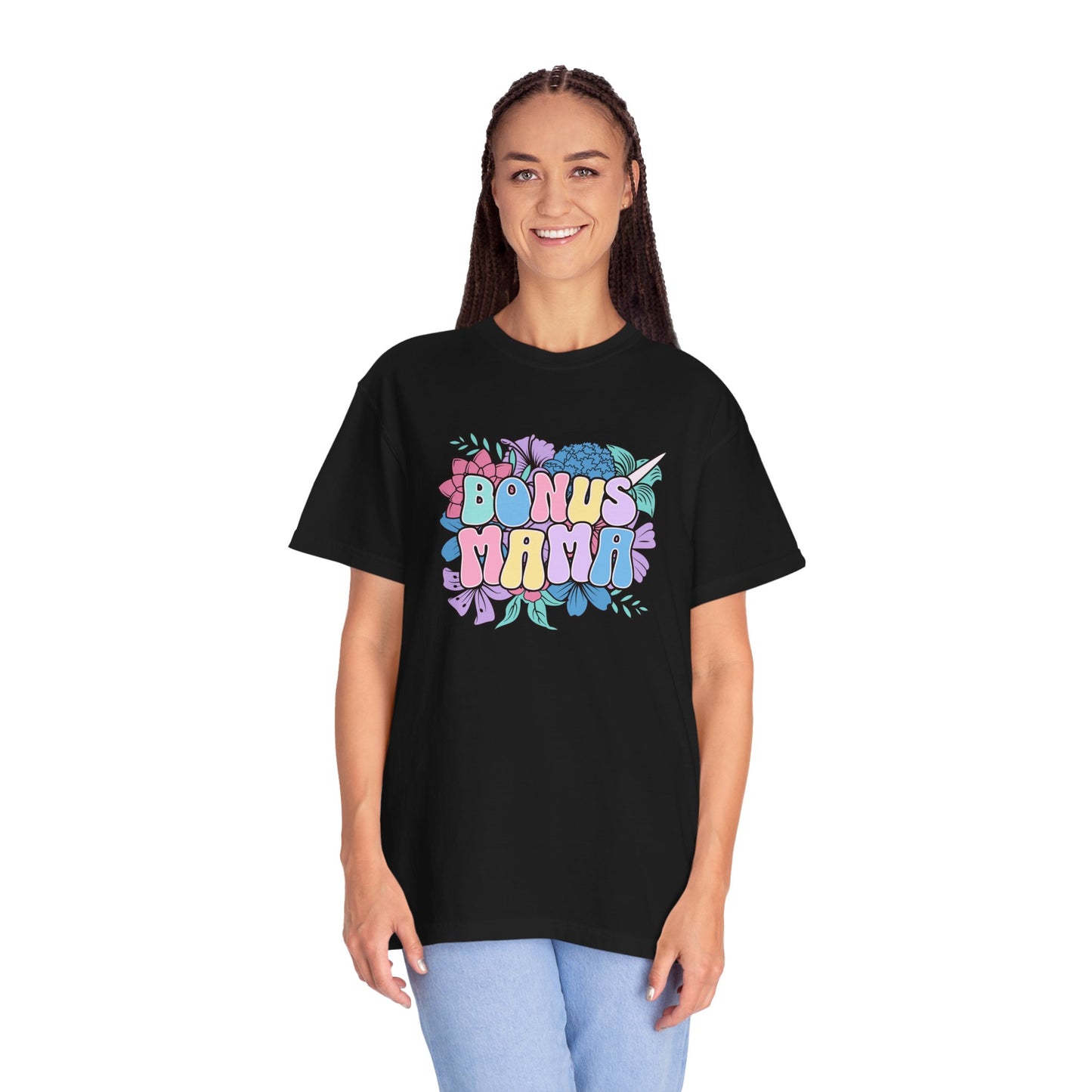 Bonus Mama Flower Graphic Unisex T-Shirt - Perfect Gift for Mother's Day