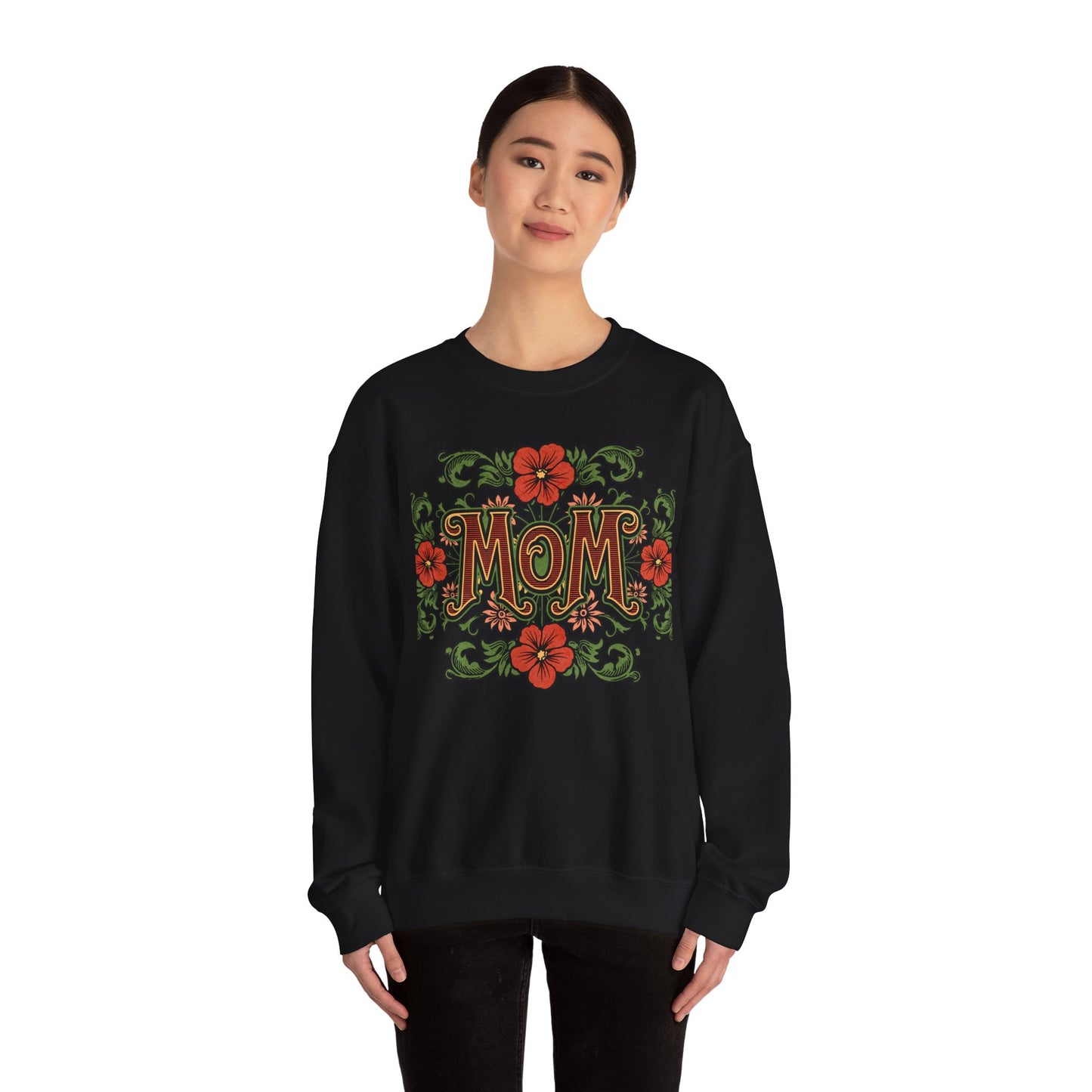 Floral Mom Crewneck Sweatshirt – Cozy Gift for Moms