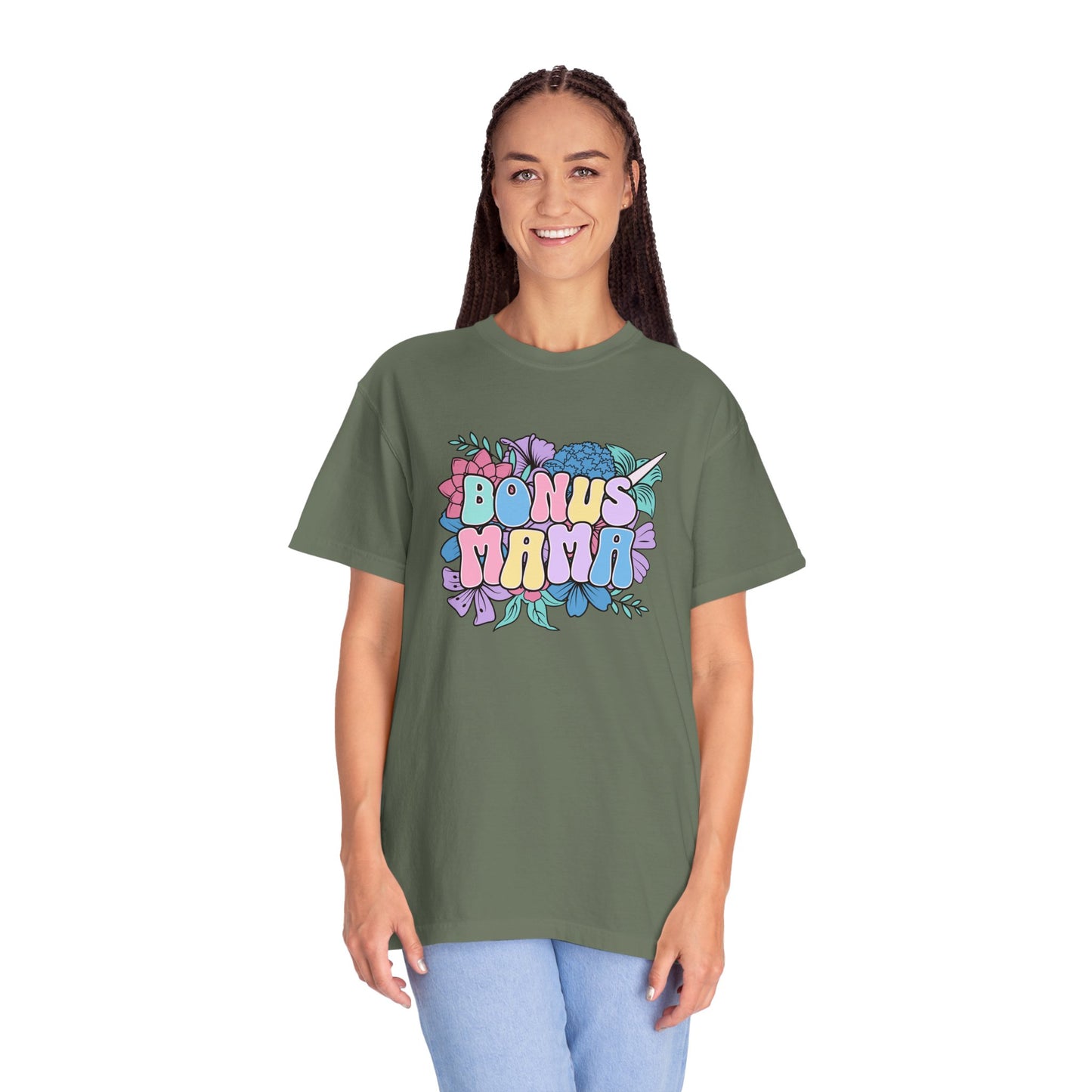 Bonus Mama Flower Graphic Unisex T-Shirt - Perfect Gift for Mother's Day