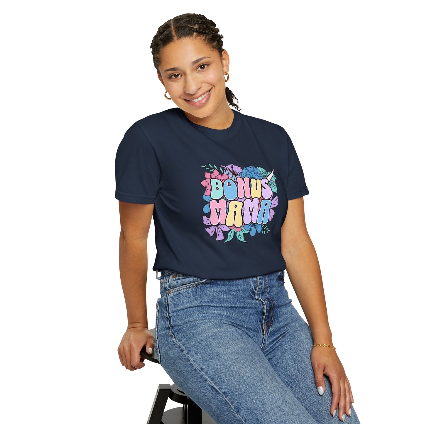 Bonus Mama Flower Graphic Unisex T-Shirt - Perfect Gift for Mother's Day