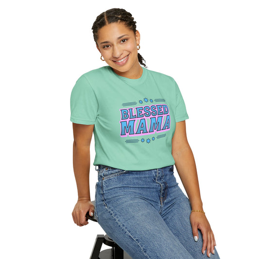 Blessed Mama Unisex Garment-Dyed T-shirt - Perfect Gift for Mother's Day