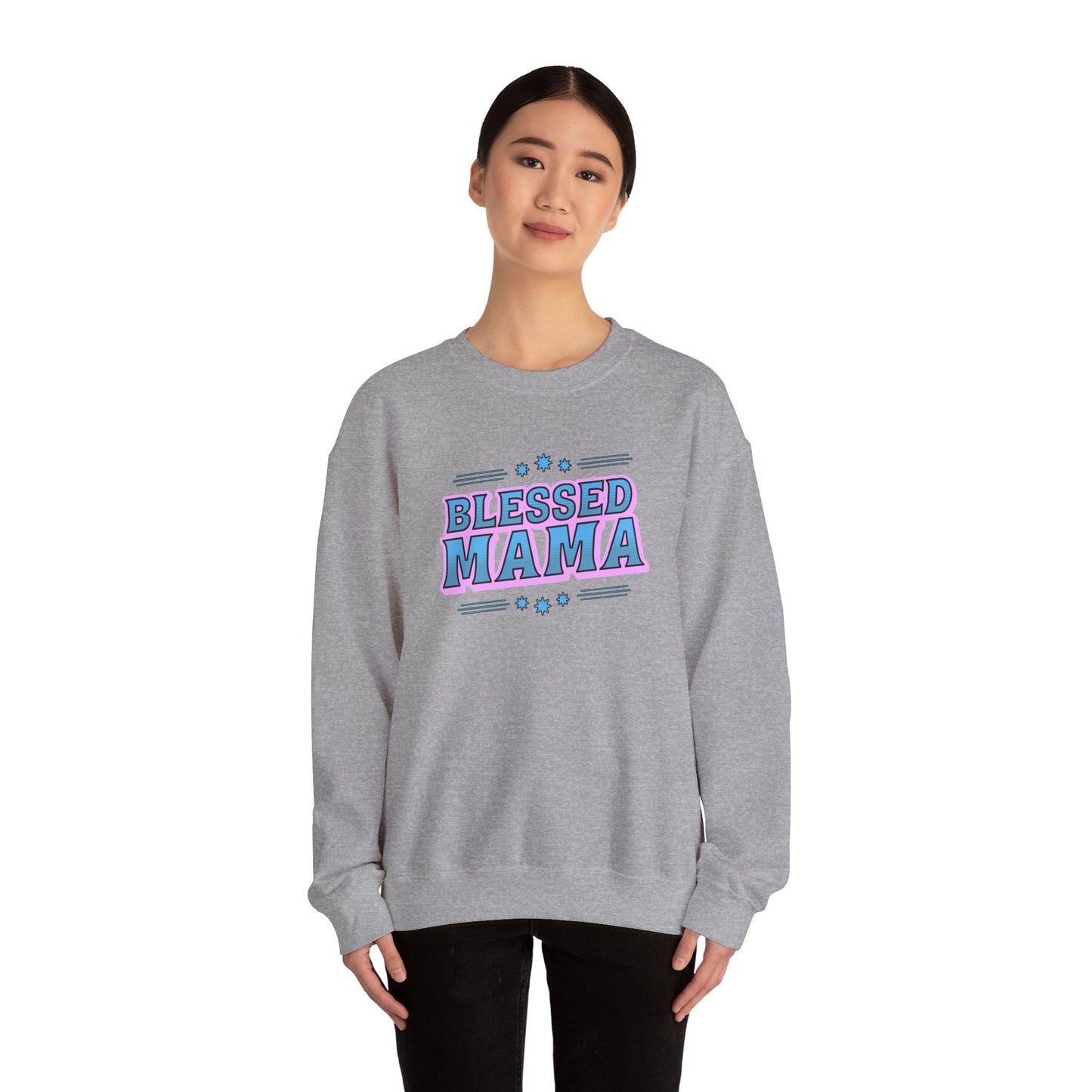 Blessed Mama Unisex Crewneck Sweatshirt - Cozy Gift for Moms