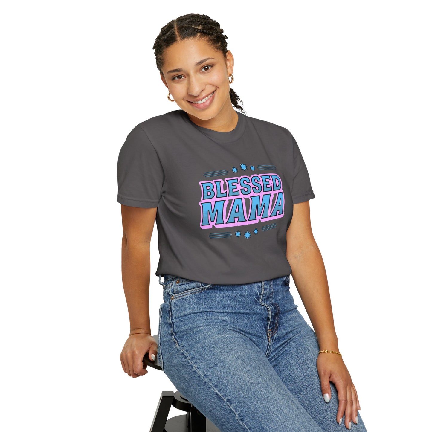 Blessed Mama Unisex Garment-Dyed T-shirt - Perfect Gift for Mother's Day