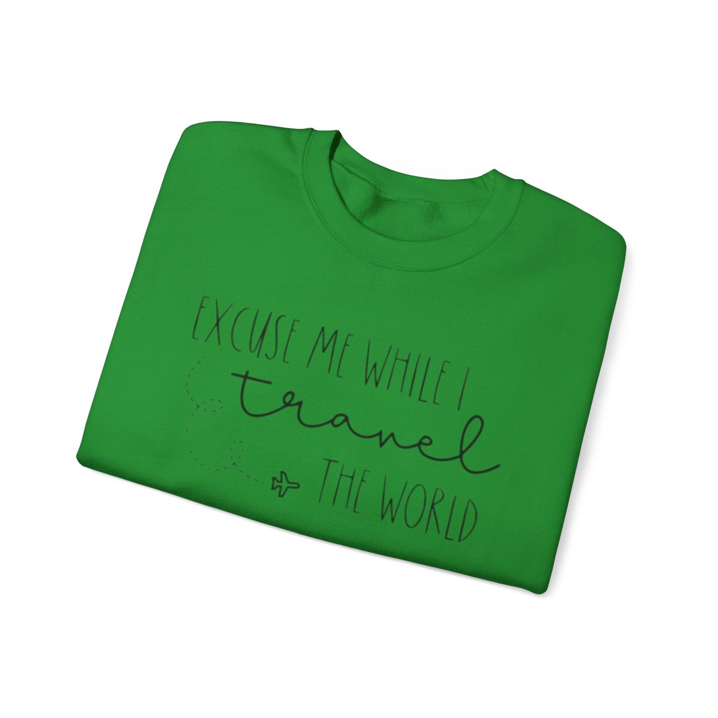 Excuse Me While I Travel Crewneck Sweatshirt – Cozy Unisex Travel Sweatshirt